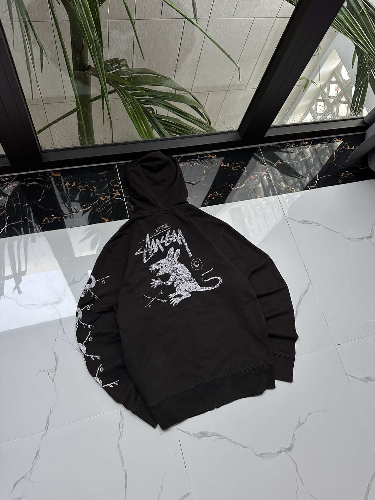 Stussy × Vintage RARE STUSSY RAT BIG LOGO STREETWEAR ZIP HOODIE Size US L / EU 52-54 / 3 - 6 Thumbnail