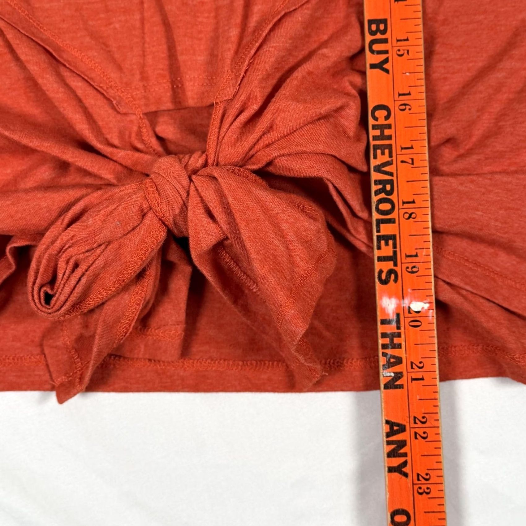 Vintage BOG Collective Womens Small Front Tie Shirt Top Knot Hem Crewneck Orange Fall Size S / US 4 / IT 40 - 6 Thumbnail