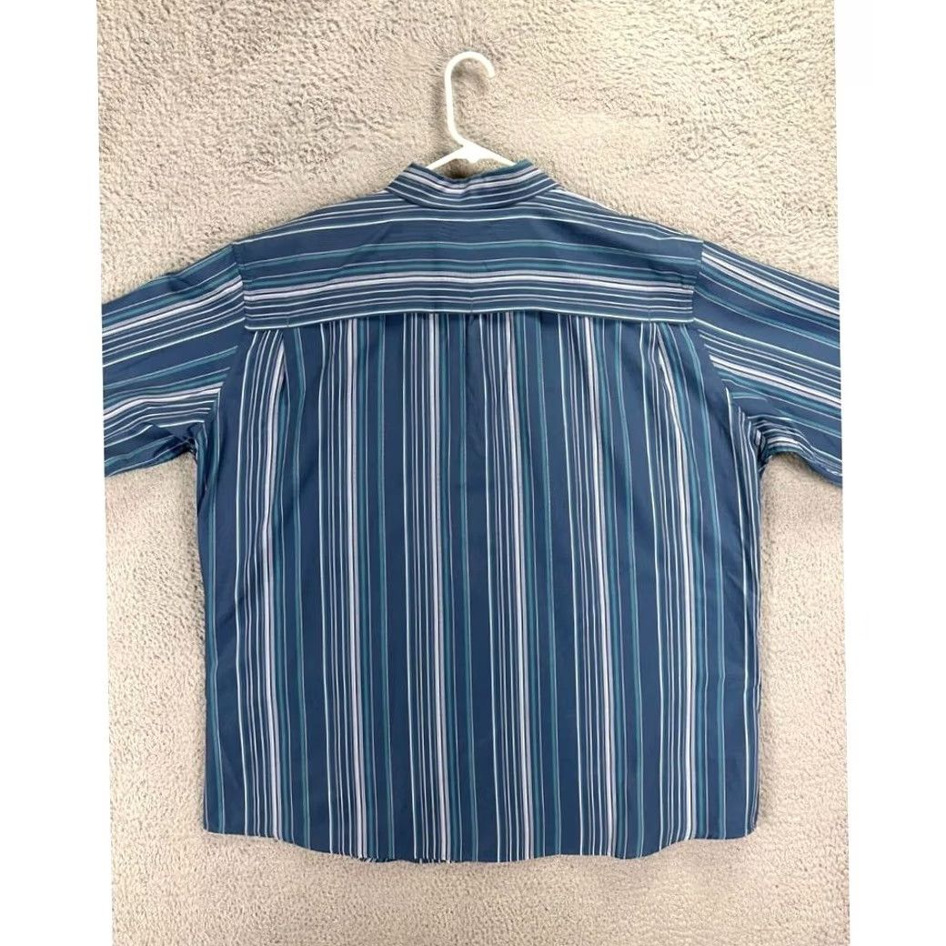 Eddie Bauer Eddie Bauer Shirt Mens 2XL Blue Barcode Stripe Button-Up Long Sleeve Pockets Size US XXL / EU 58 / 5 - 2 Thumbnail