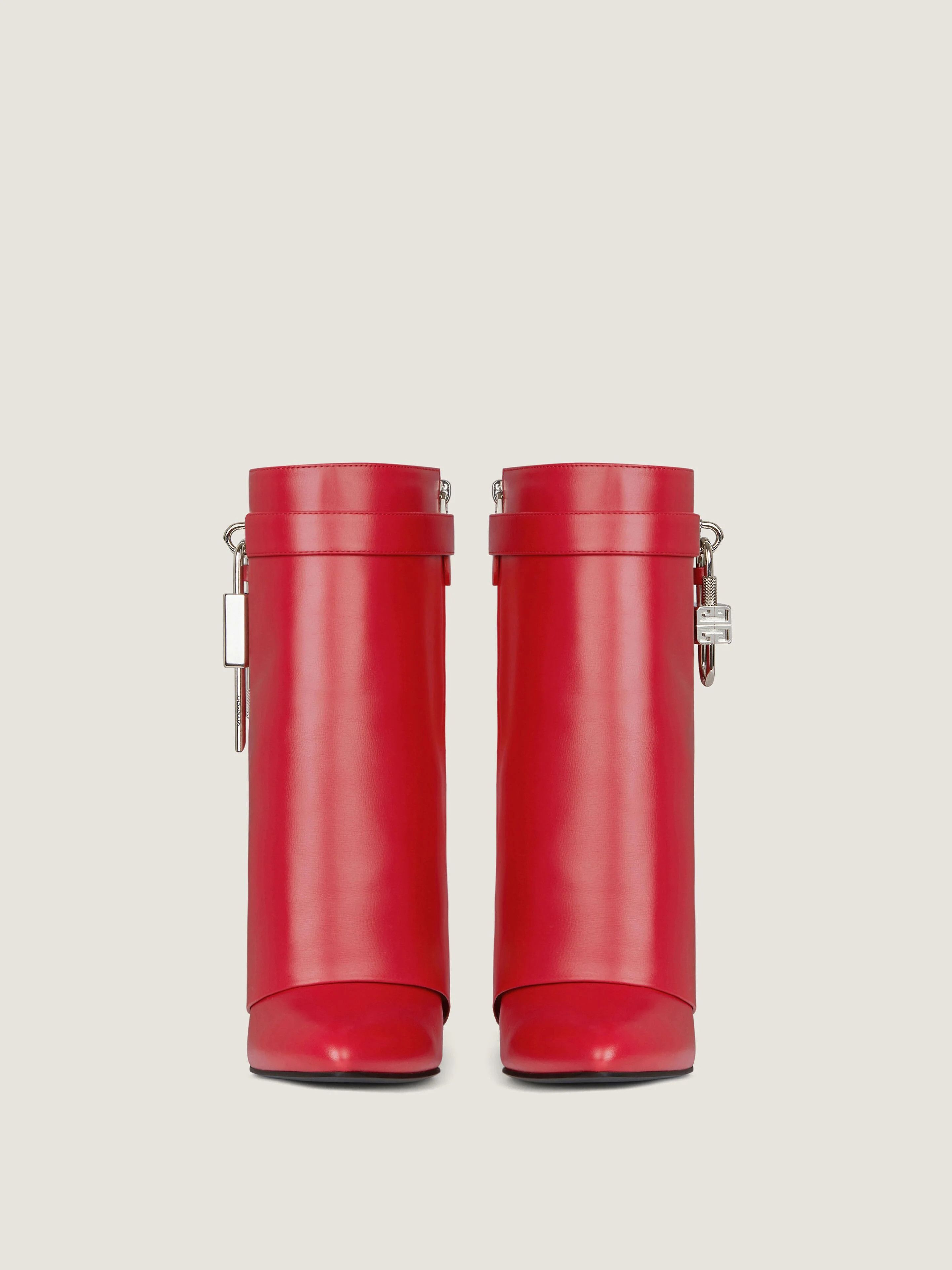 Givenchy o1w1db10326 Shark Lock 90mm Ankle Boots in Red Size US 6 / IT 36 - 3 Thumbnail