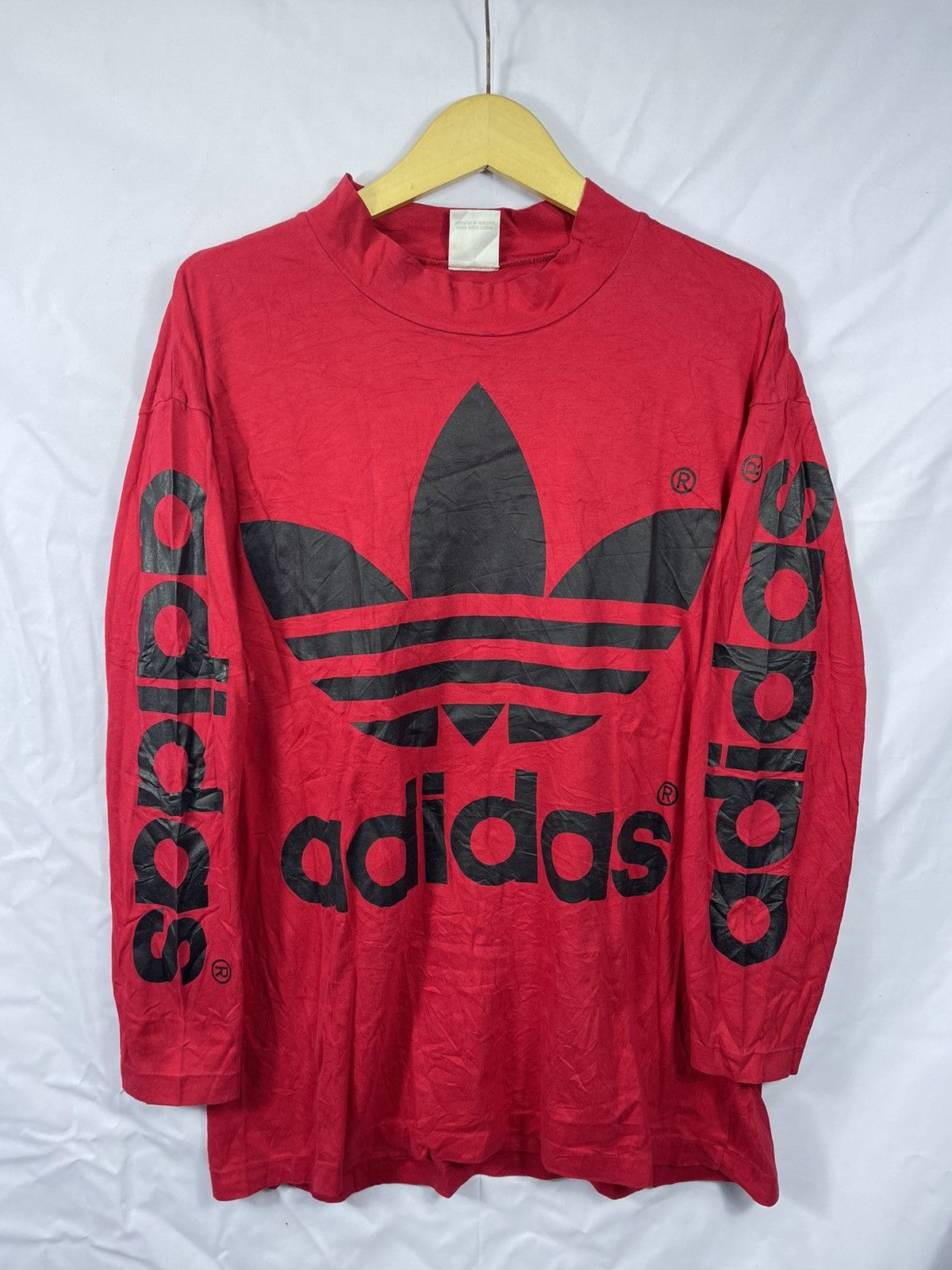 🔥RARE🔥 90s ADIDAS LOGO LONGSLEEVE BY DESCENTE SINGLE STITCH