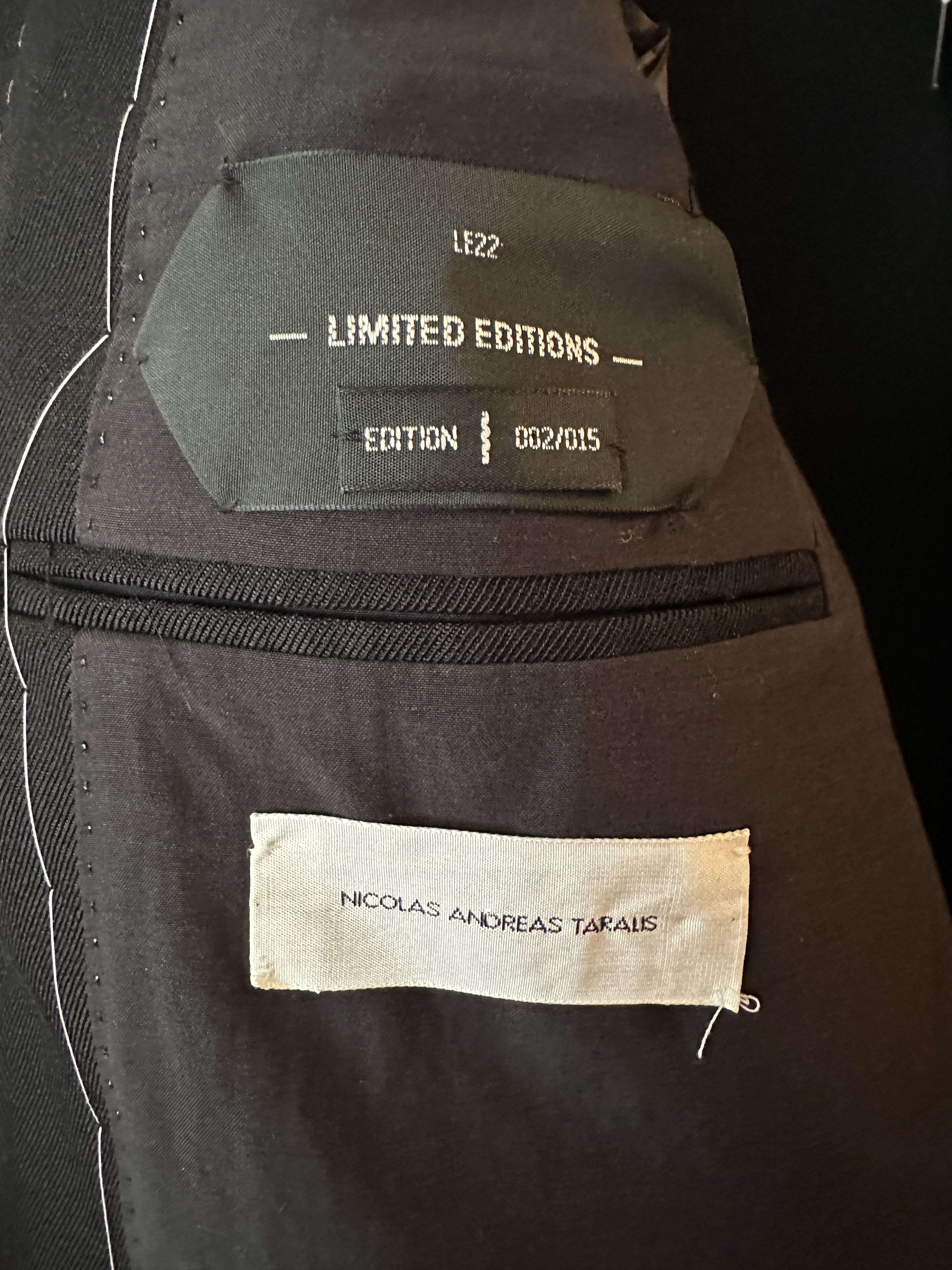Nicolas Andreas Taralis NICOLAS ANDREAS TARALIS LOOSE THREAD JACKET BLAZER BLACK Size 46R - 3 Thumbnail