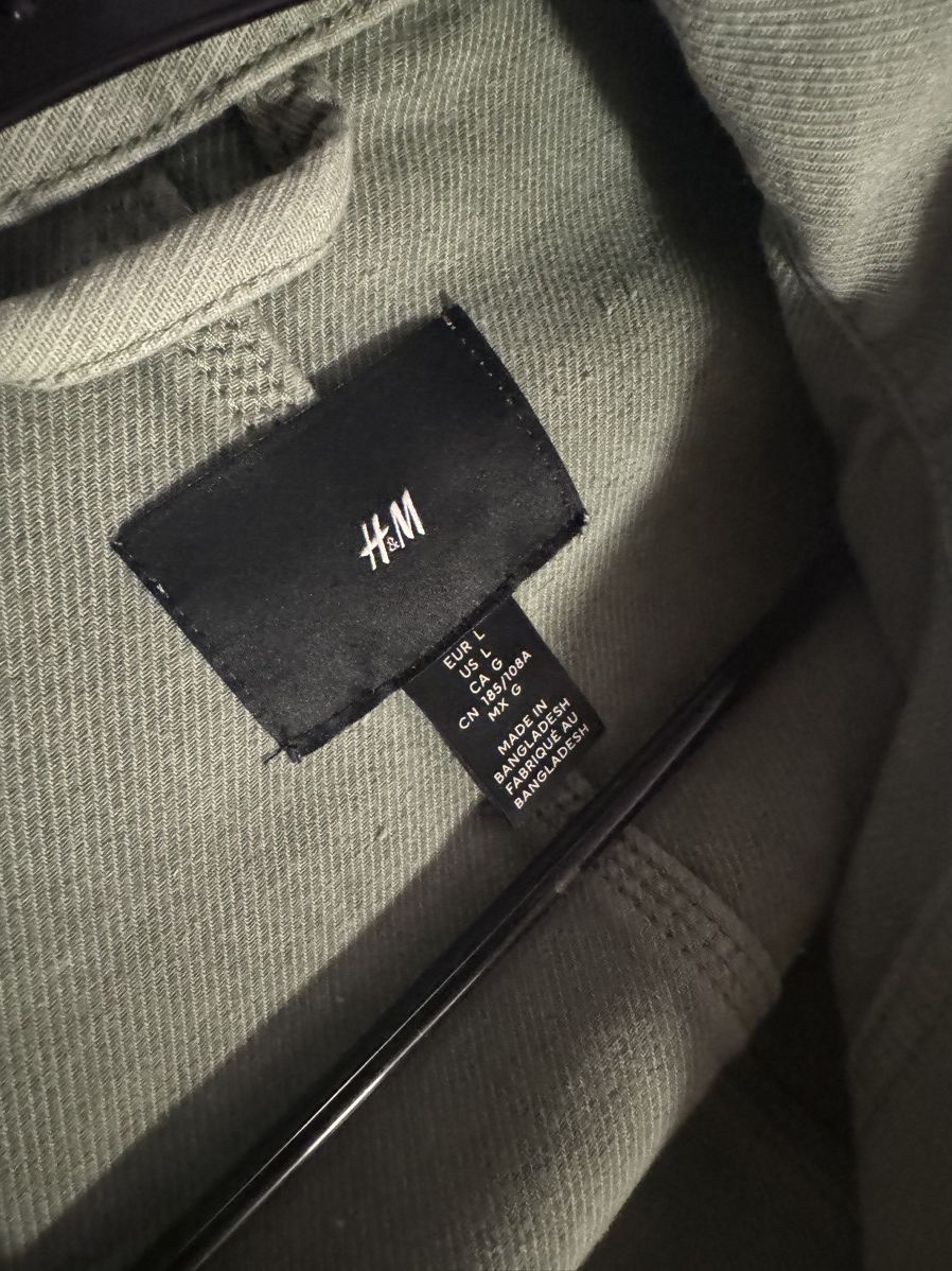 H&M Oversized Mint Green Denim Jacket Size US L / EU 52-54 / 3 - 4 Thumbnail