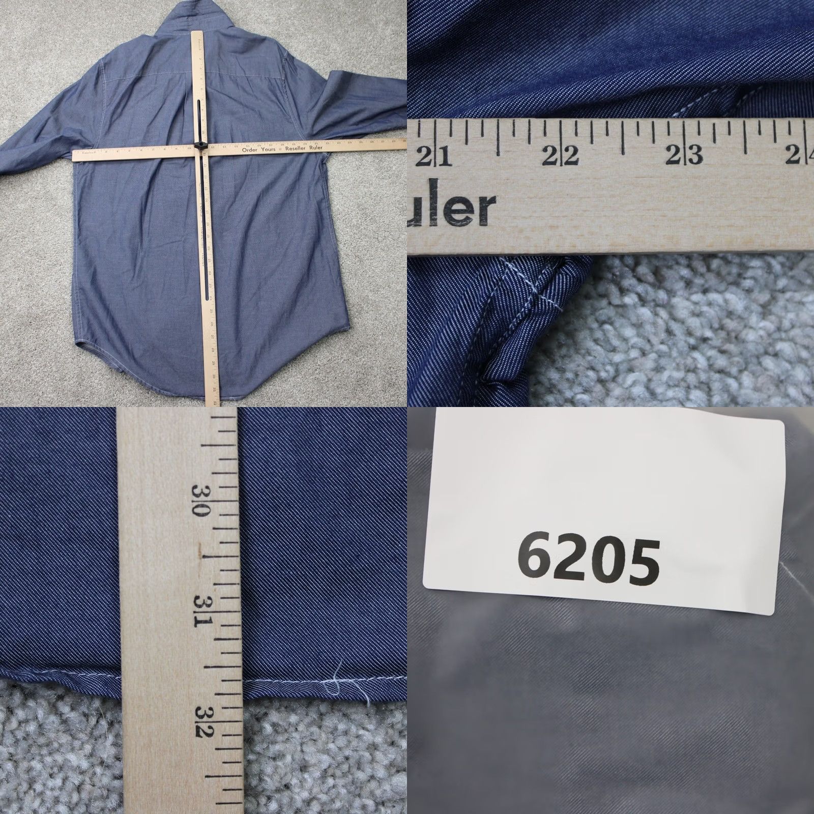 Vintage Five Four Risto Shirt Mens Large Blue 100% Cotton Long Sleeve Button Up Size US L / EU 52-54 / 3 - 9 Thumbnail