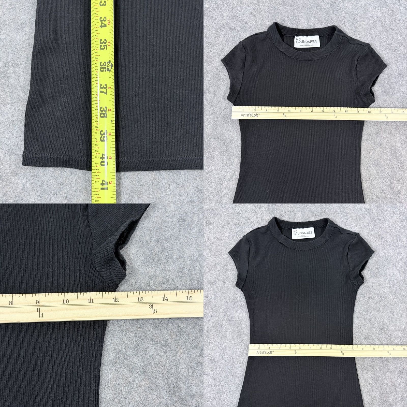 Vintage No Boundaries Slimmed Dress Fit Women's XXS Black Casual Stretch Ribbed Crew Neck Short Sleeve A-Line Dress 90s Modern Vintage (if applicable) Womens Size XXS / US 00 / IT 34 - 8 Thumbnail