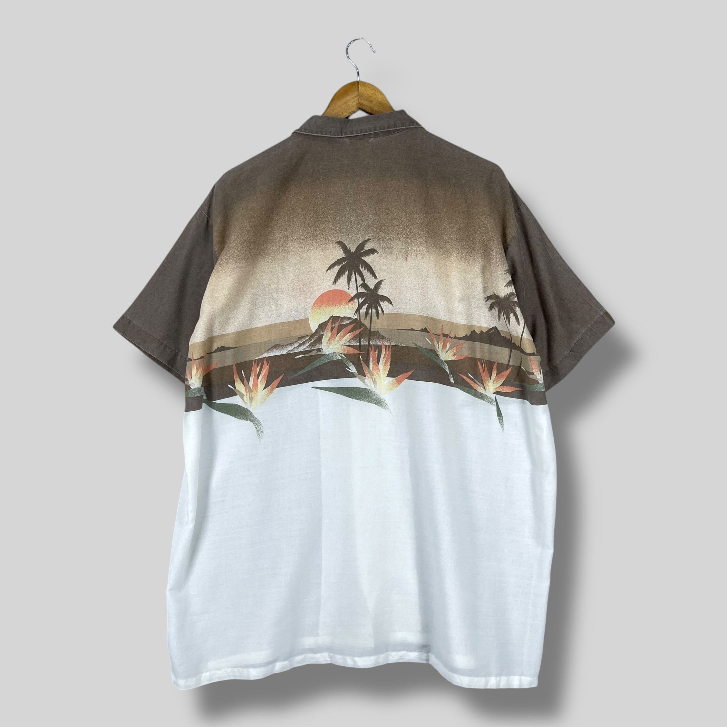 Vintage Vintage 90's Hawaiian Sunset Beach View Motive Shirt Size US XL / EU 56 / 4 - 6 Thumbnail