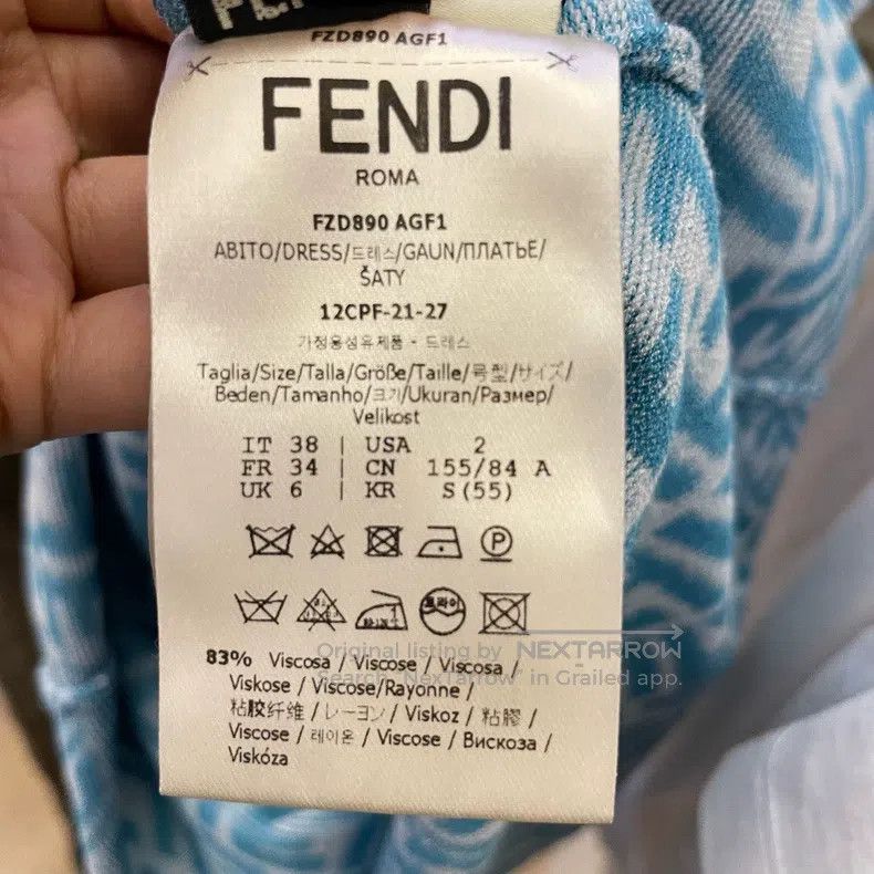 Fendi Fendi Slim Twist Double F Blue Knit Dress Size XS / US 0-2 / IT 36-38 - 5 Thumbnail