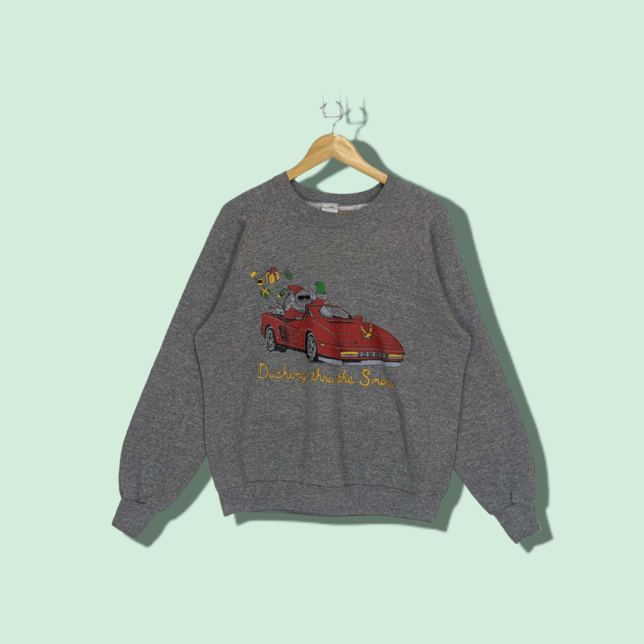 Vintage Vintage 80's RUSSELL Santa Claus Christmas Racing Sweatshirt Size US M / EU 48-50 / 2 - 1 Thumbnail