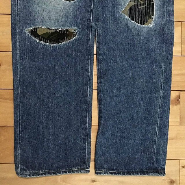Bape BAPE camo Damaged denim pants a bathing ape ★size M Size US 32 / EU 48 - 6 Thumbnail