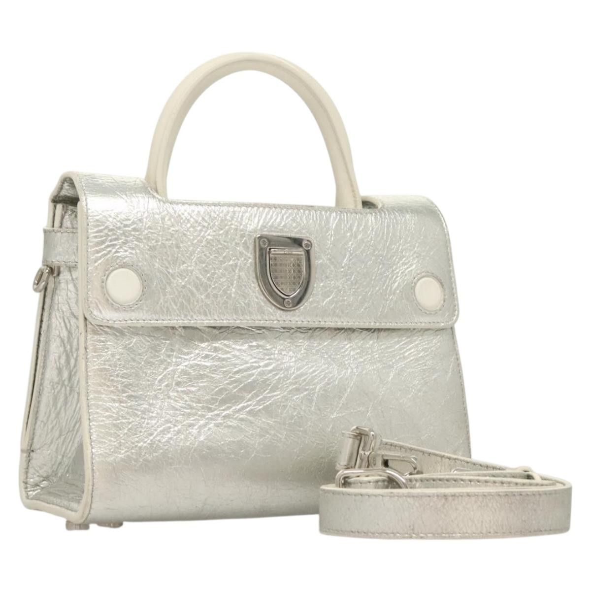 Dior DIOR Ever Mini Hand Bag Leather Silver Size ONE SIZE - 1 Thumbnail