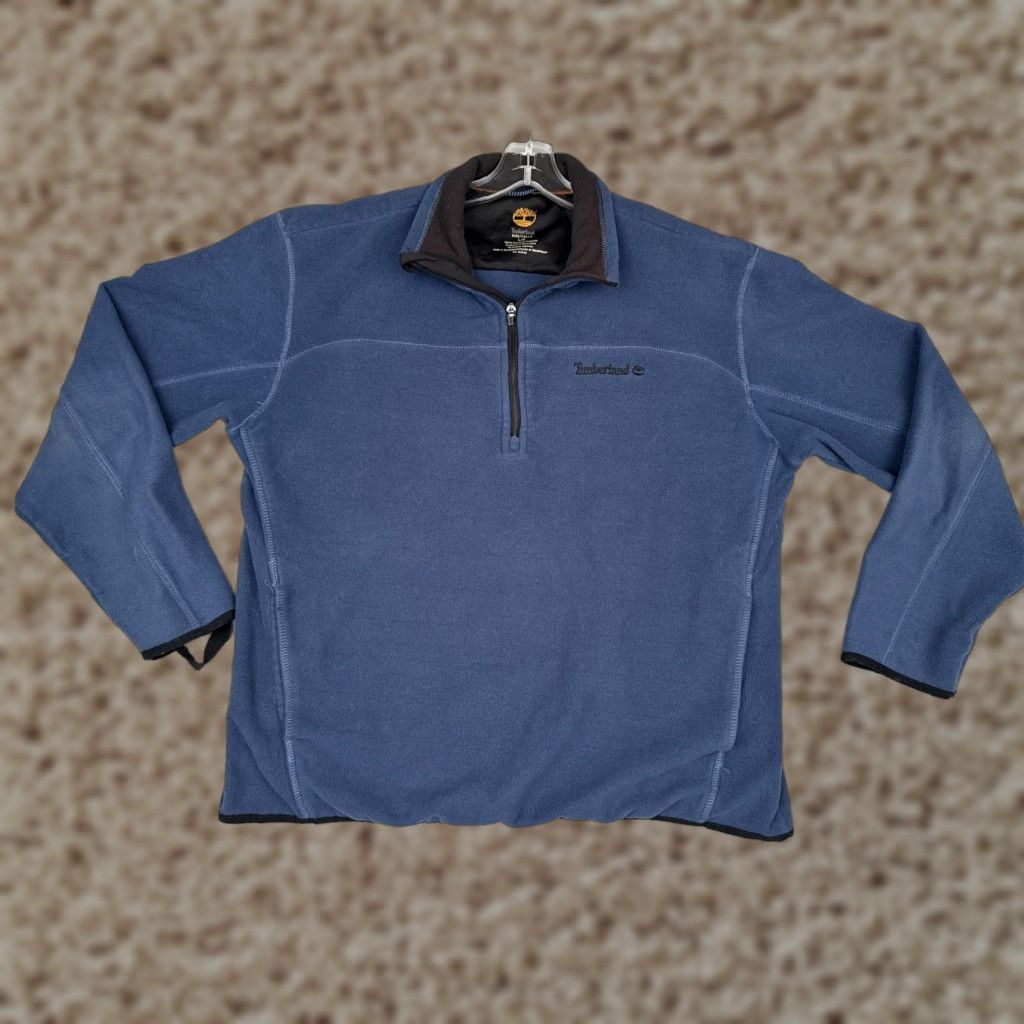 Timberland VINTAGE? No. Timberland Sweater Mens Large Blue Quarter Zip Fleece Pullover Outdoor Hike READ Size US L / EU 52-54 / 3 - 1 Thumbnail
