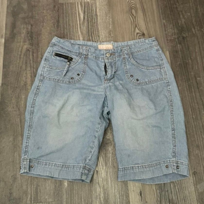 Other personal identity blue jean striped capri shorts denim Size 28" / US 6 / IT 42 - 1 Thumbnail