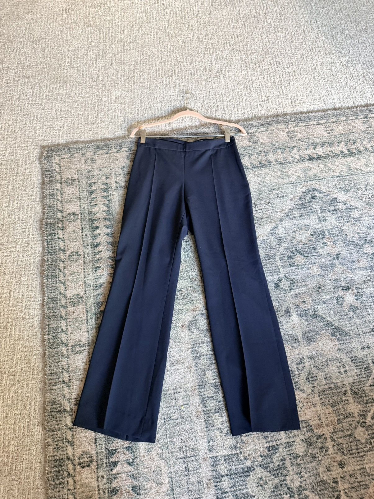Hugo Boss Hugo boss navy pleated regular fit virgin wool trouser 4 Size 27" / US 4 / IT 40 - 5 Thumbnail