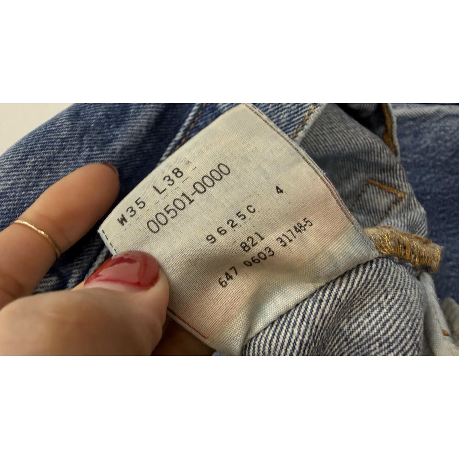 Levi's VINTAGE Levi's 501 Jeans Mens 35x32 Blue Button Fly High Rise Distressed 90s Size US 35 - 7 Thumbnail