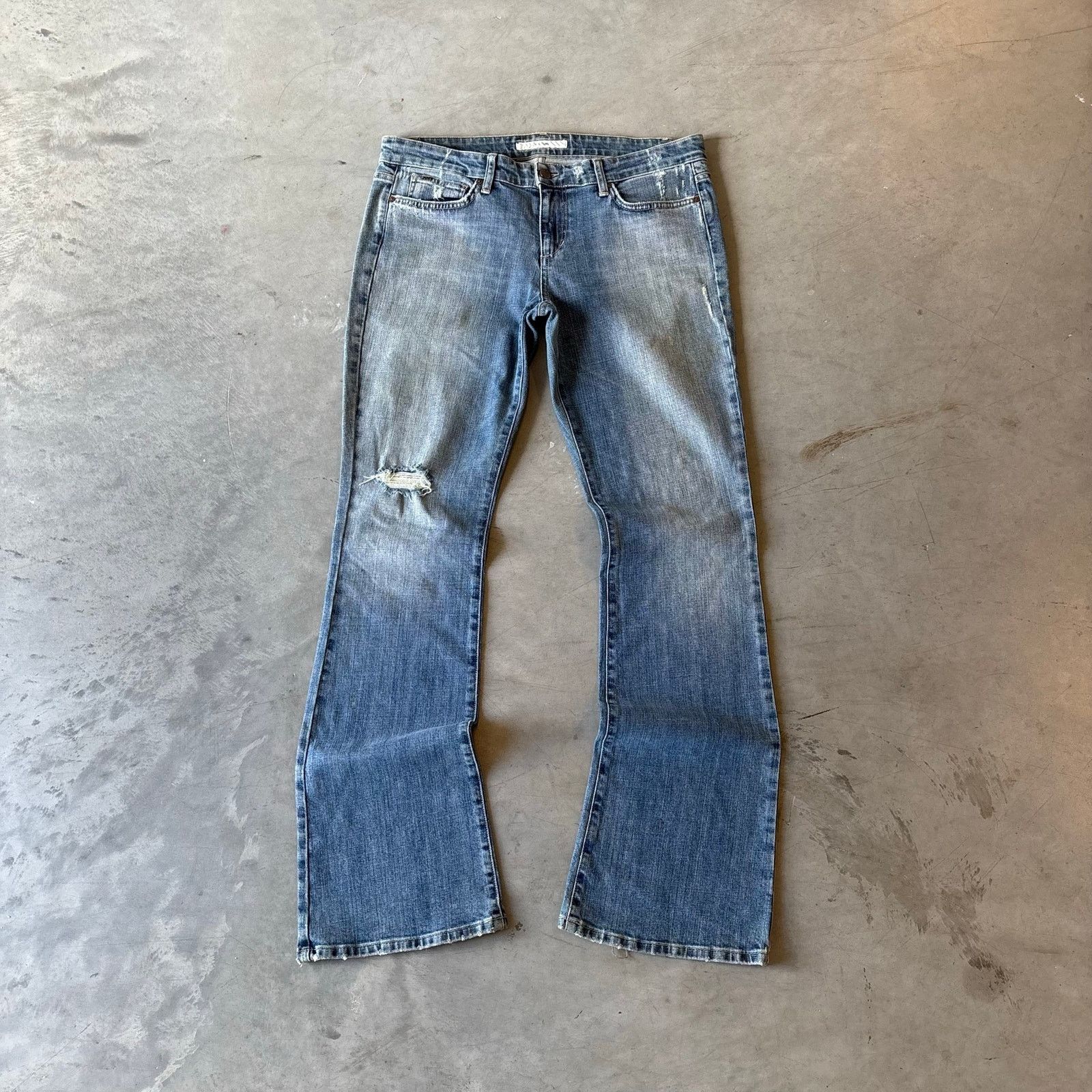 Vintage y2k faded washed bootcut distressed jeans Size US 32 / EU 48 - 1 Thumbnail