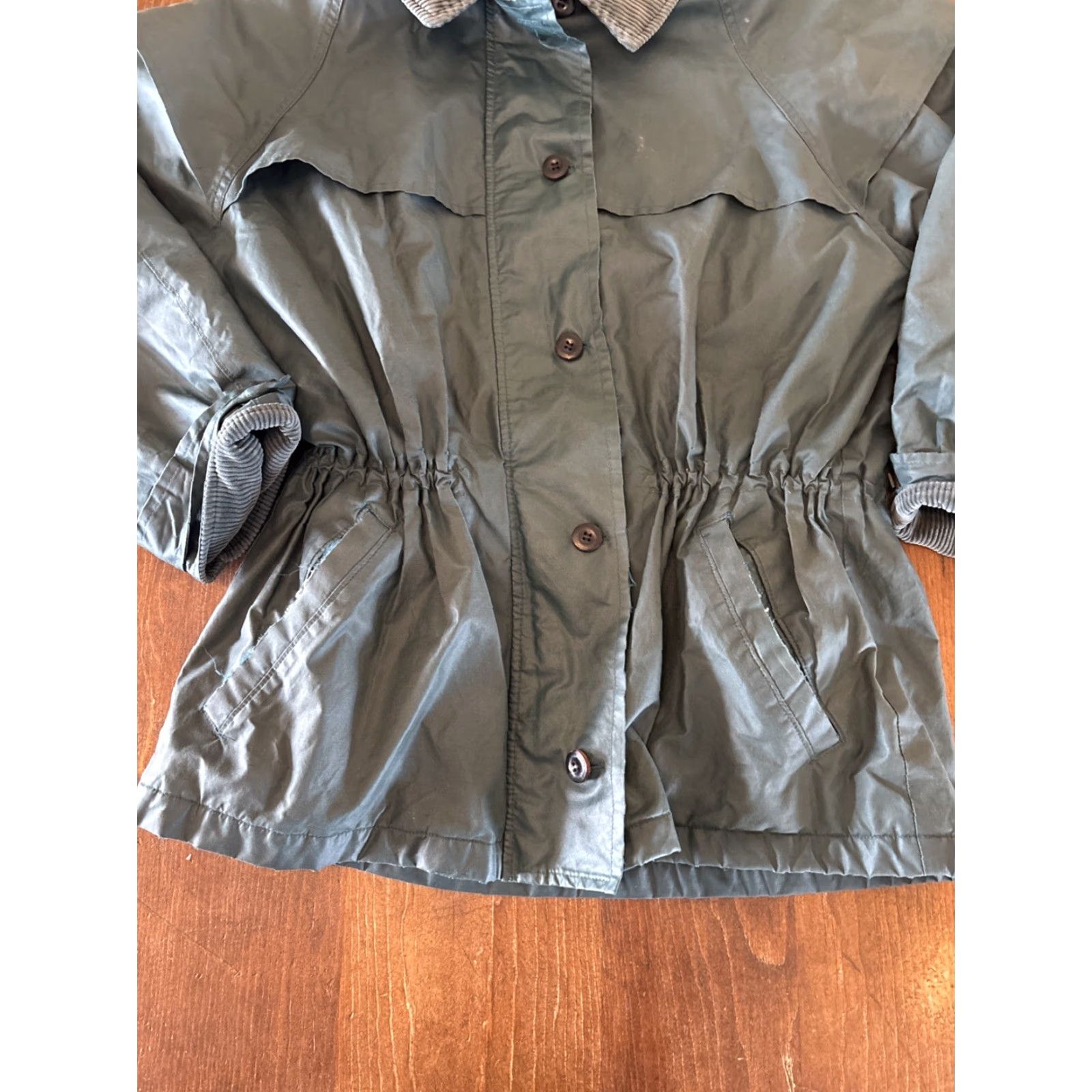 VINTAGE Woolrich Barn Coat Jacket Womens Medium Green Lined