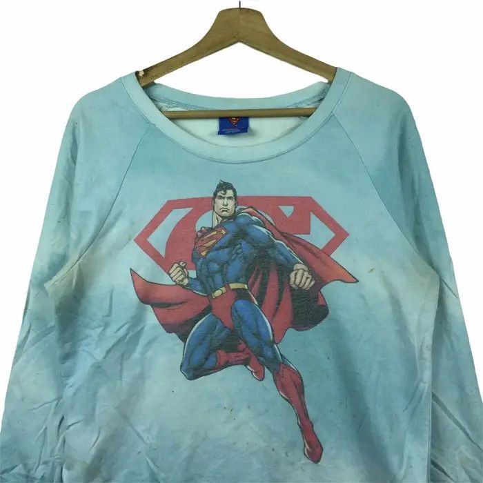 DC Comics Vtg DC COMIC SUPERMAN Tie Dye Sweatshirt Crewneck Sweater Size L / US 10 / IT 46 - 2 Thumbnail