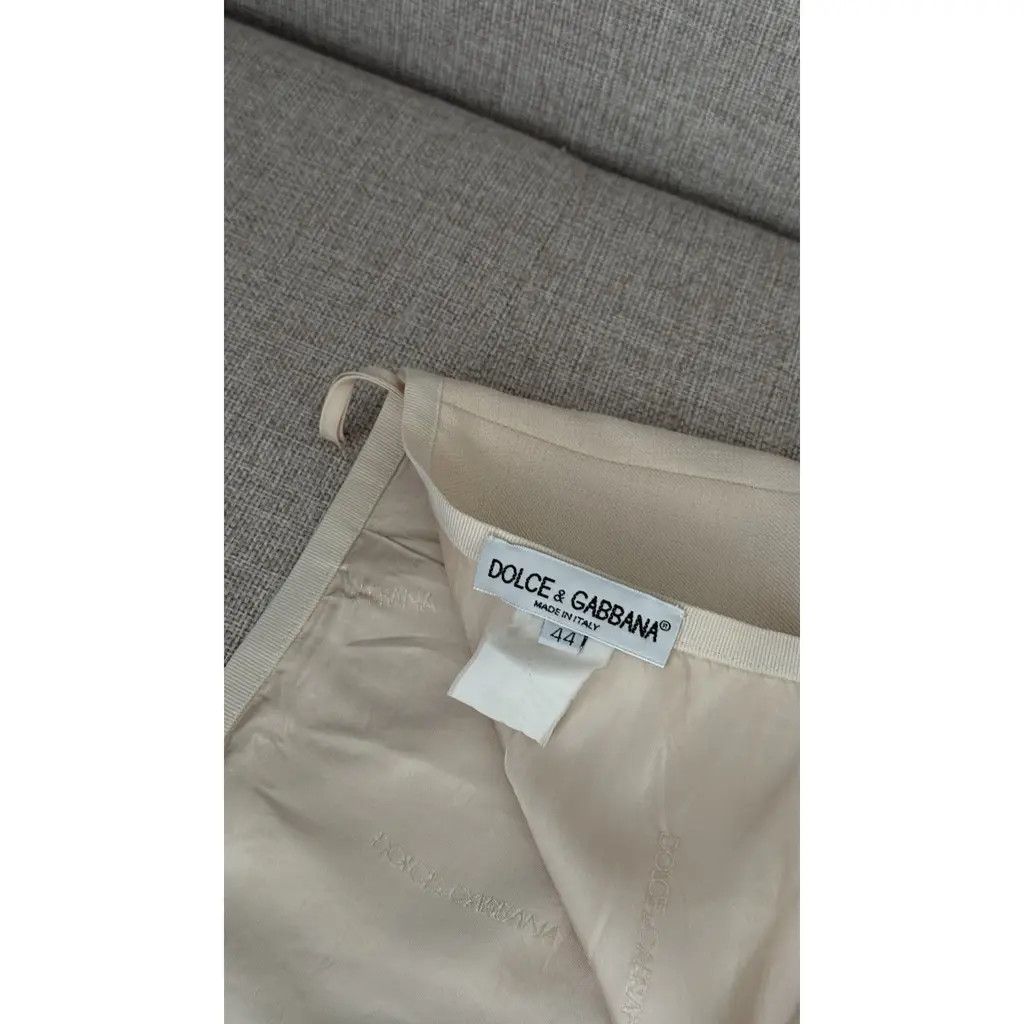 Dolce & Gabbana Dolce & Gabbana Beige Tailored Set Blazer & Skirt IT 44 Size 30" / US 8 / IT 44 - 10 Thumbnail