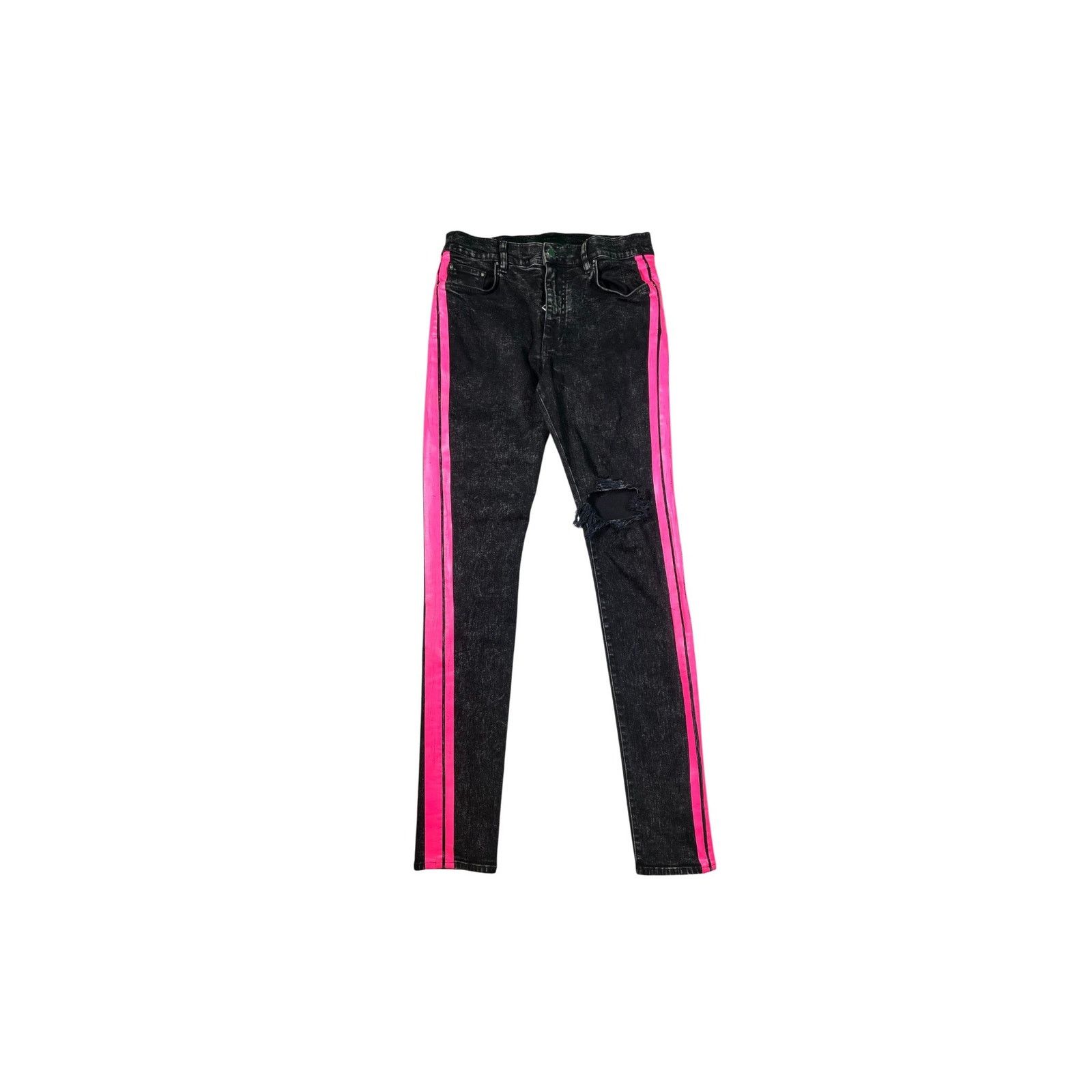 Amiri Amiri Stripe Black Wash & Pink Jeans Size US 32 / EU 48 - 1 Thumbnail