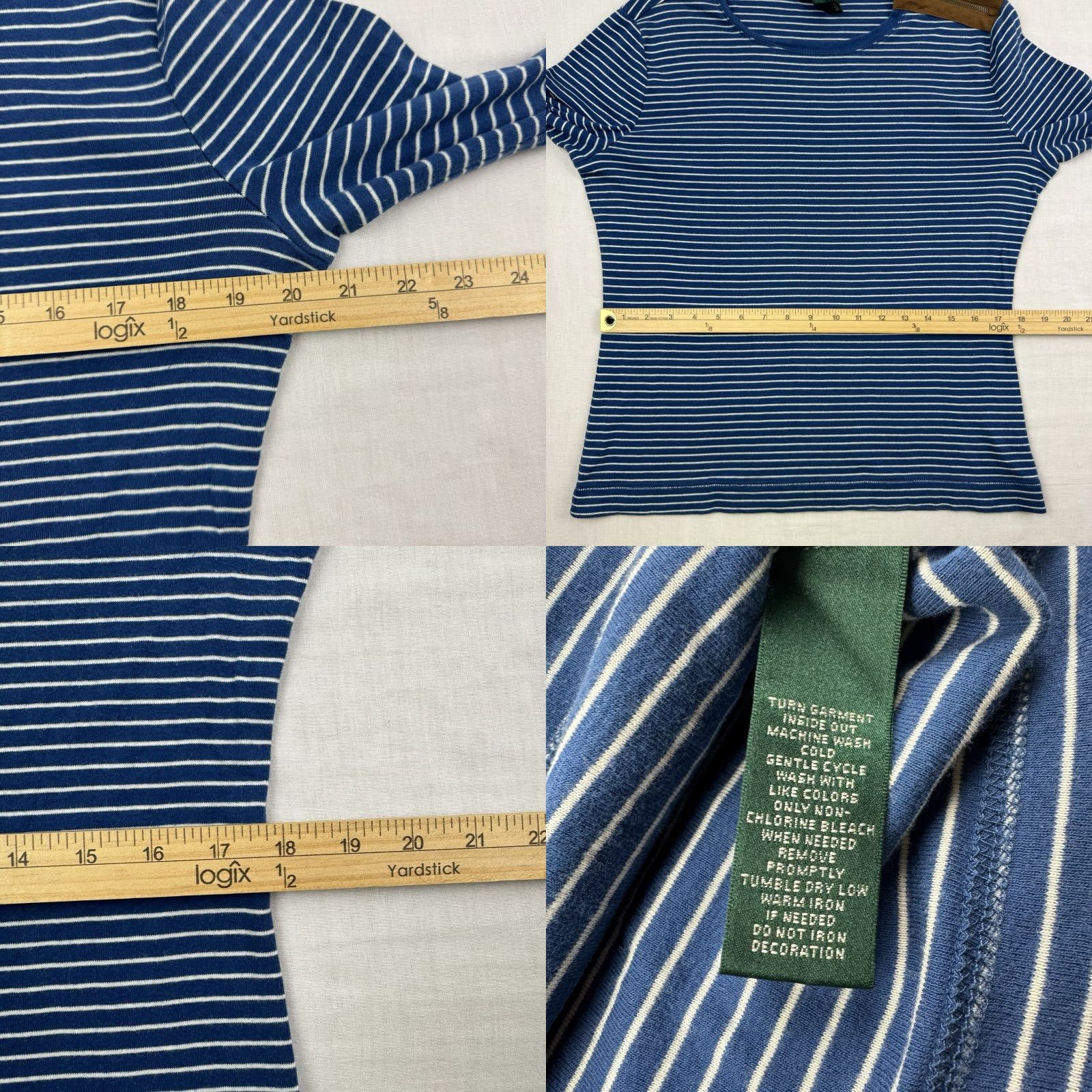Ralph Lauren VINTAGE Lauren Ralph Lauren Jeans Company Long Sleeve Shirt Women XL Blue Striped Casual 2000s Size XL / US 12-14 / IT 48-50 - 8 Thumbnail