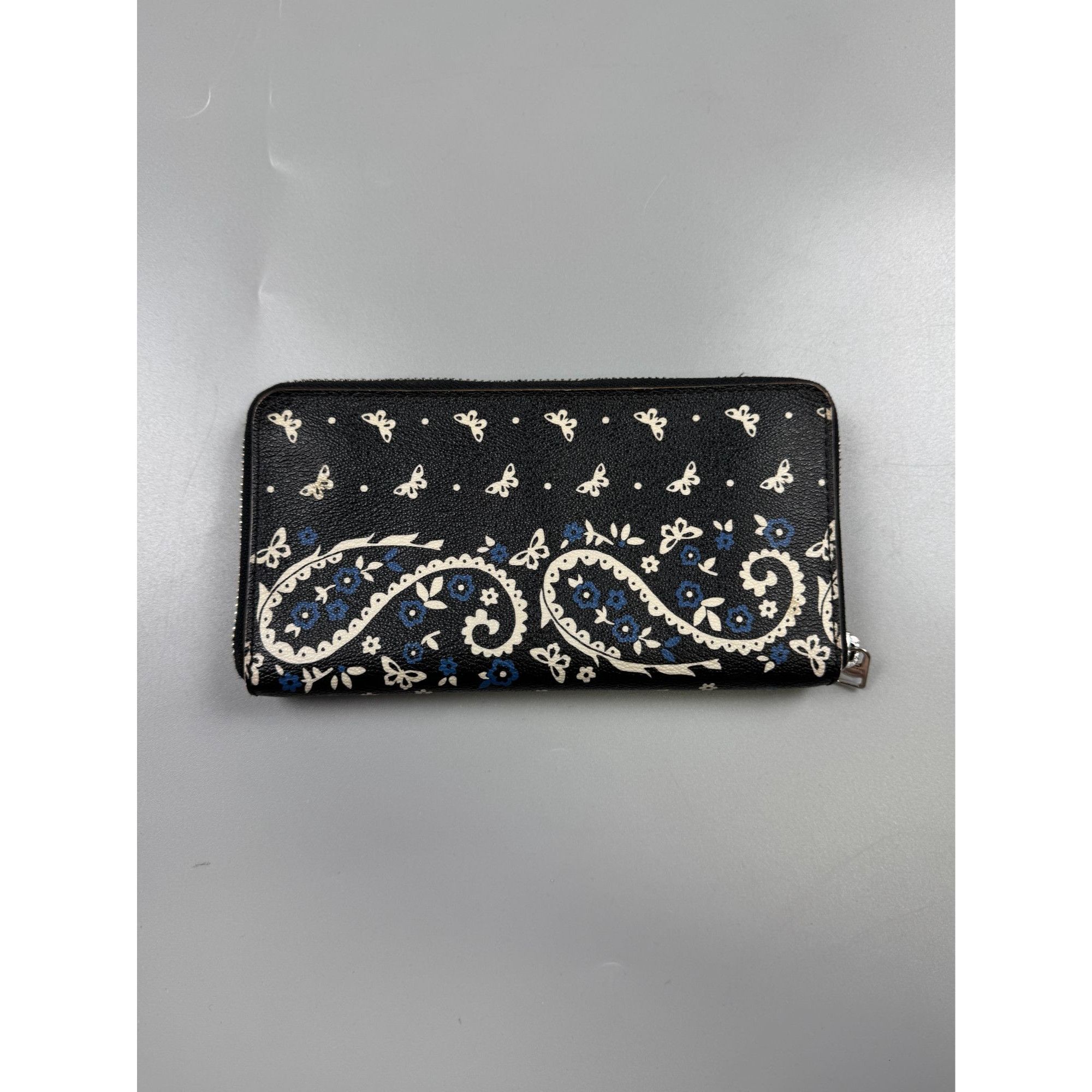 Coach Coach Accordion Zip Paisley Print Black Wallet (YG020) Size ONE SIZE - 12 Thumbnail