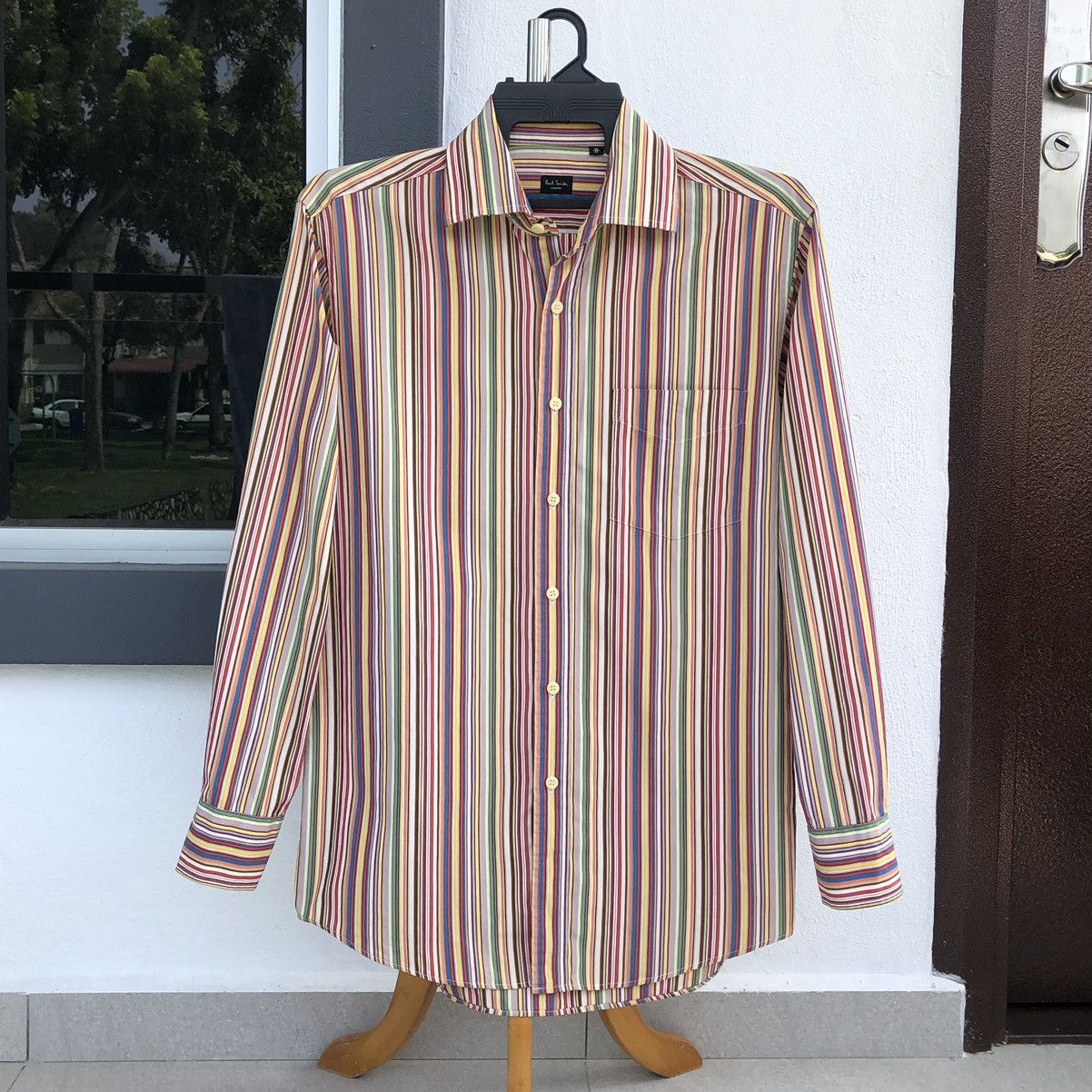 Paul Smith Paul Smith Mens Multicolor Signature Stripe Long Sleeve Size US L / EU 52-54 / 3 - 2 Thumbnail
