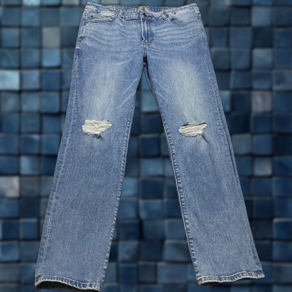 Express Express Jeans Slim Straight Men 36x30 Blue Denim Medium Wash Stretch Pockets 5-Pocket Design Vintage No Size US 36 / EU 52 - 1 Thumbnail