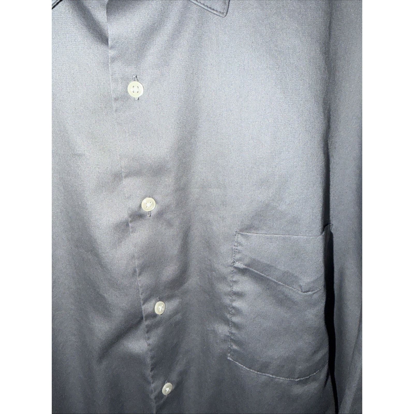 Van Heusen Van Heusen Men 18 1/2 34/35 Grey Satin Button Up Shirt Size US XXL / EU 58 / 5 - 9 Thumbnail