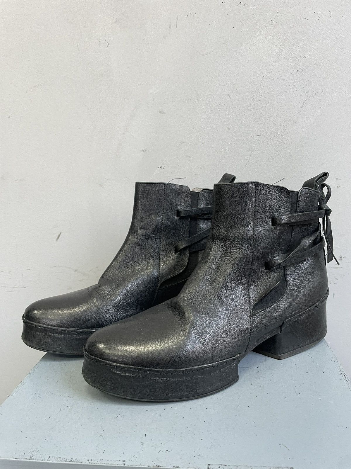 A.S.98 Black Leather Boots rick owens style avant garde y2k Style Size US 8 / IT 38 - 5 Thumbnail
