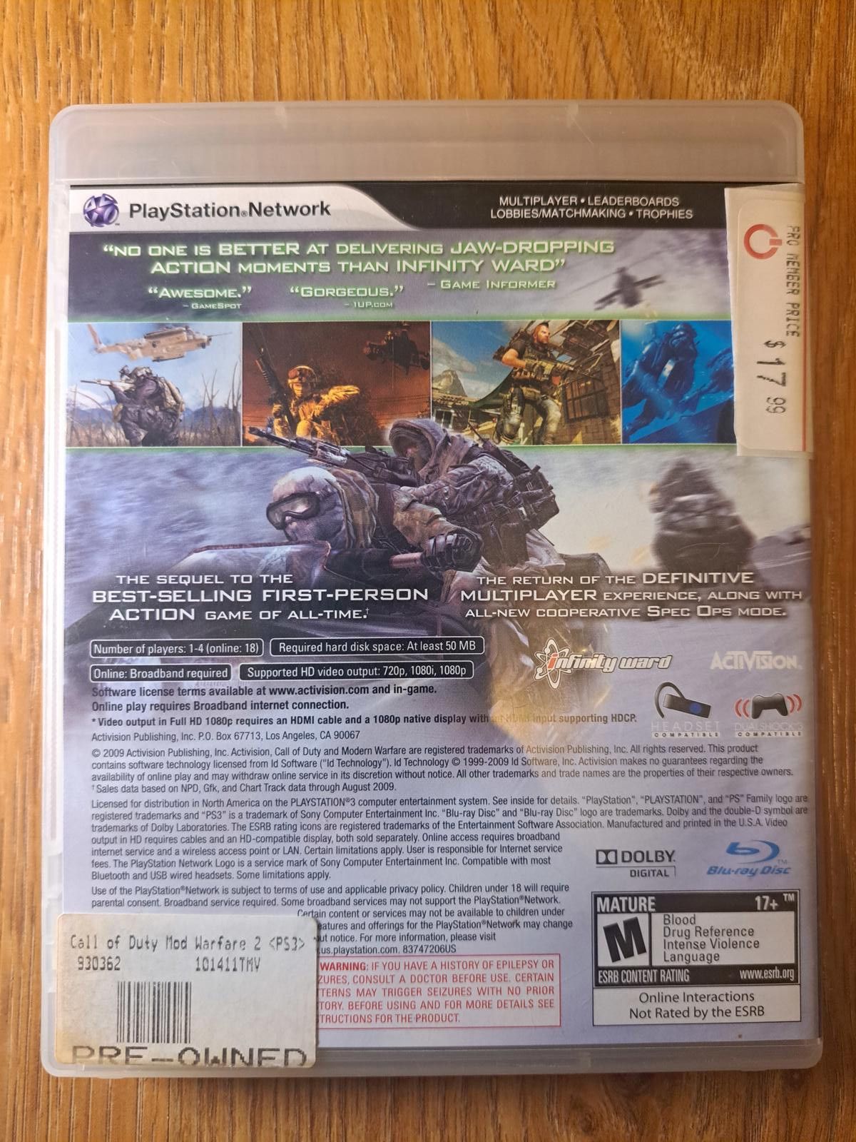 Other Call of Duty Modern Warfare 2 PS3 Playstation 3 COMPLETE Size ONE SIZE - 2 Thumbnail