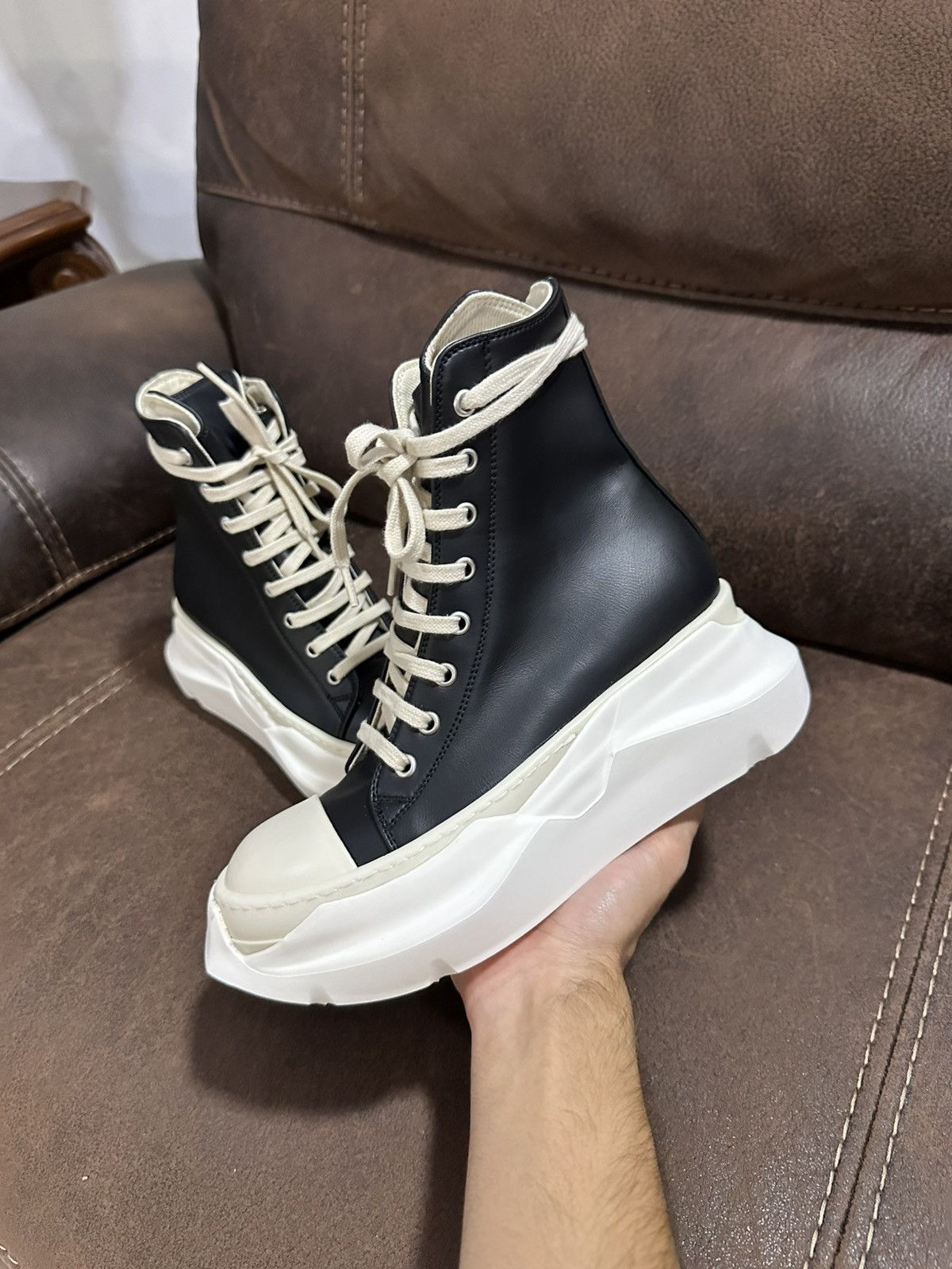 Rick Owens Drkshdw Rick Owen DRKSHDW Black Leather Ramone High Abstract Size 36 Size US 6 / IT 36 - 1 Thumbnail