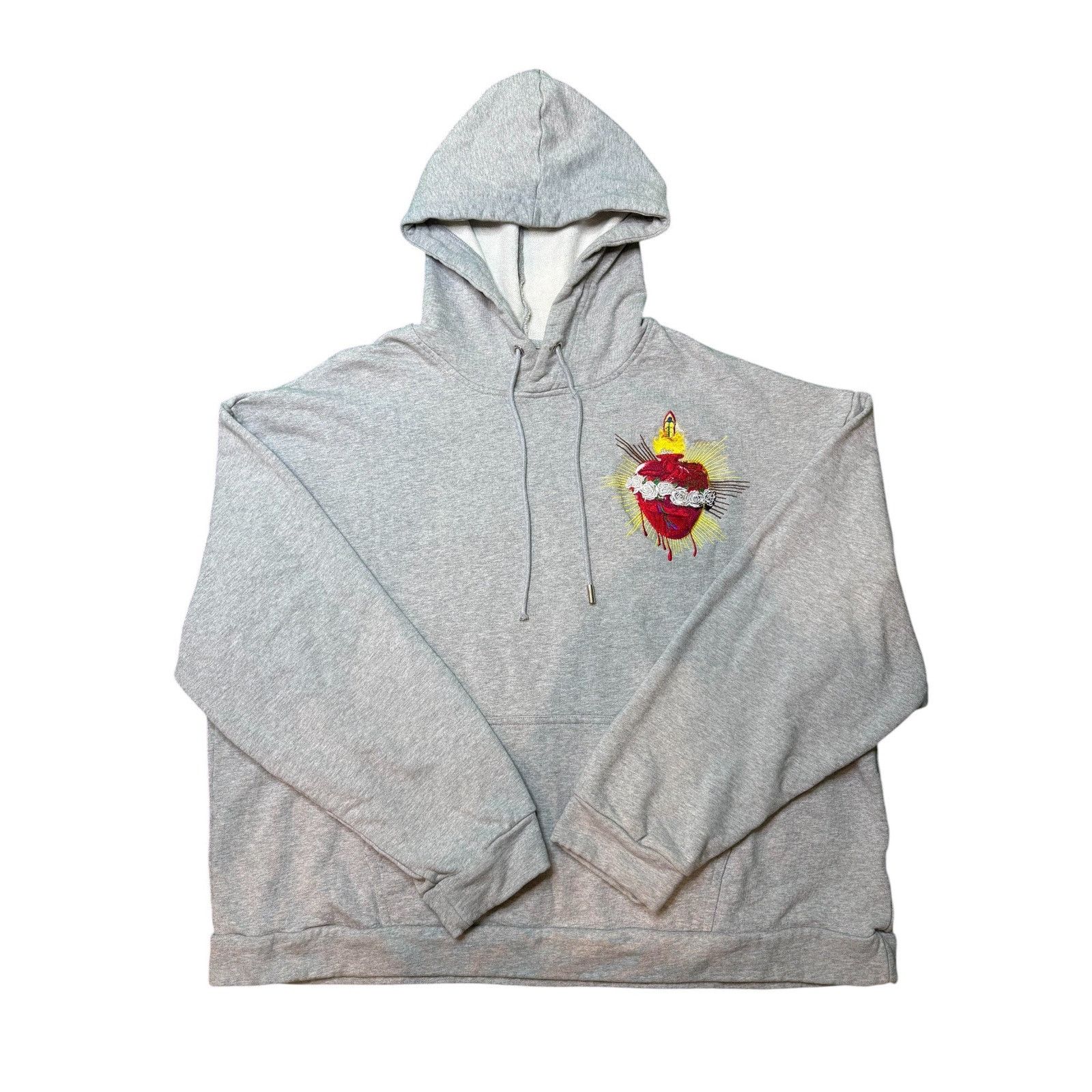 WDW Floral Heart Hoodie Grey