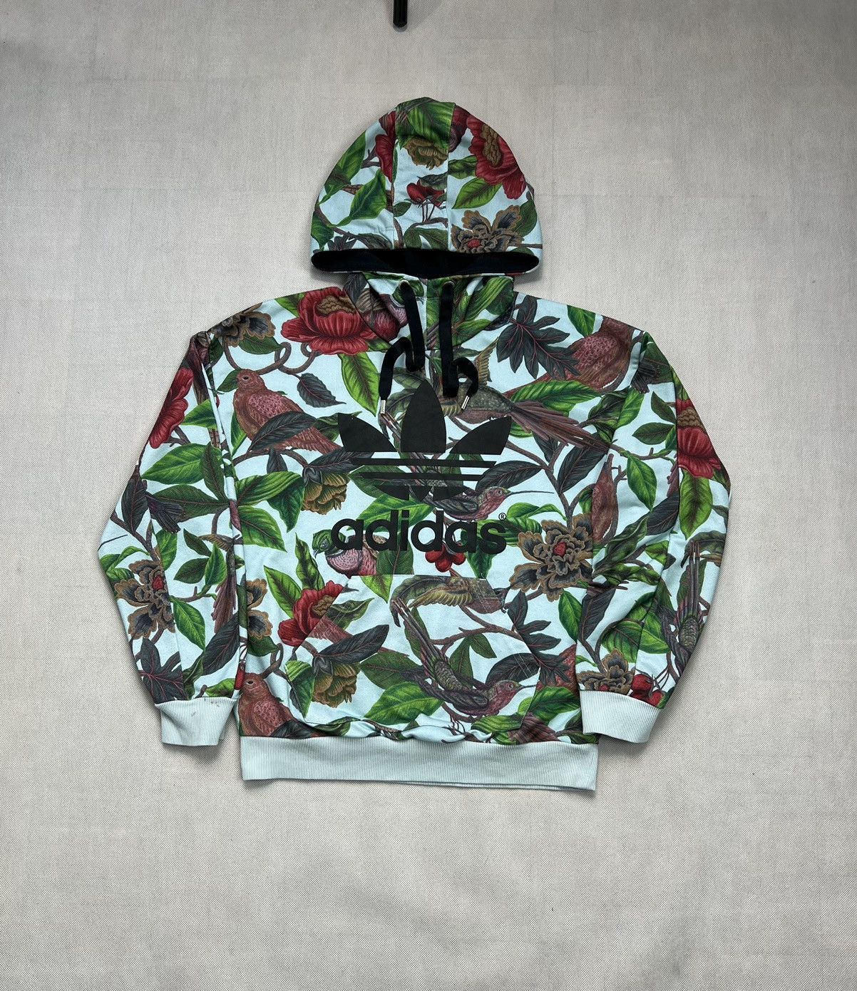 Adidas Hoodie Adidas big logo birds leaves flowers rare Size US M / EU 48-50 / 2 - 1 Thumbnail