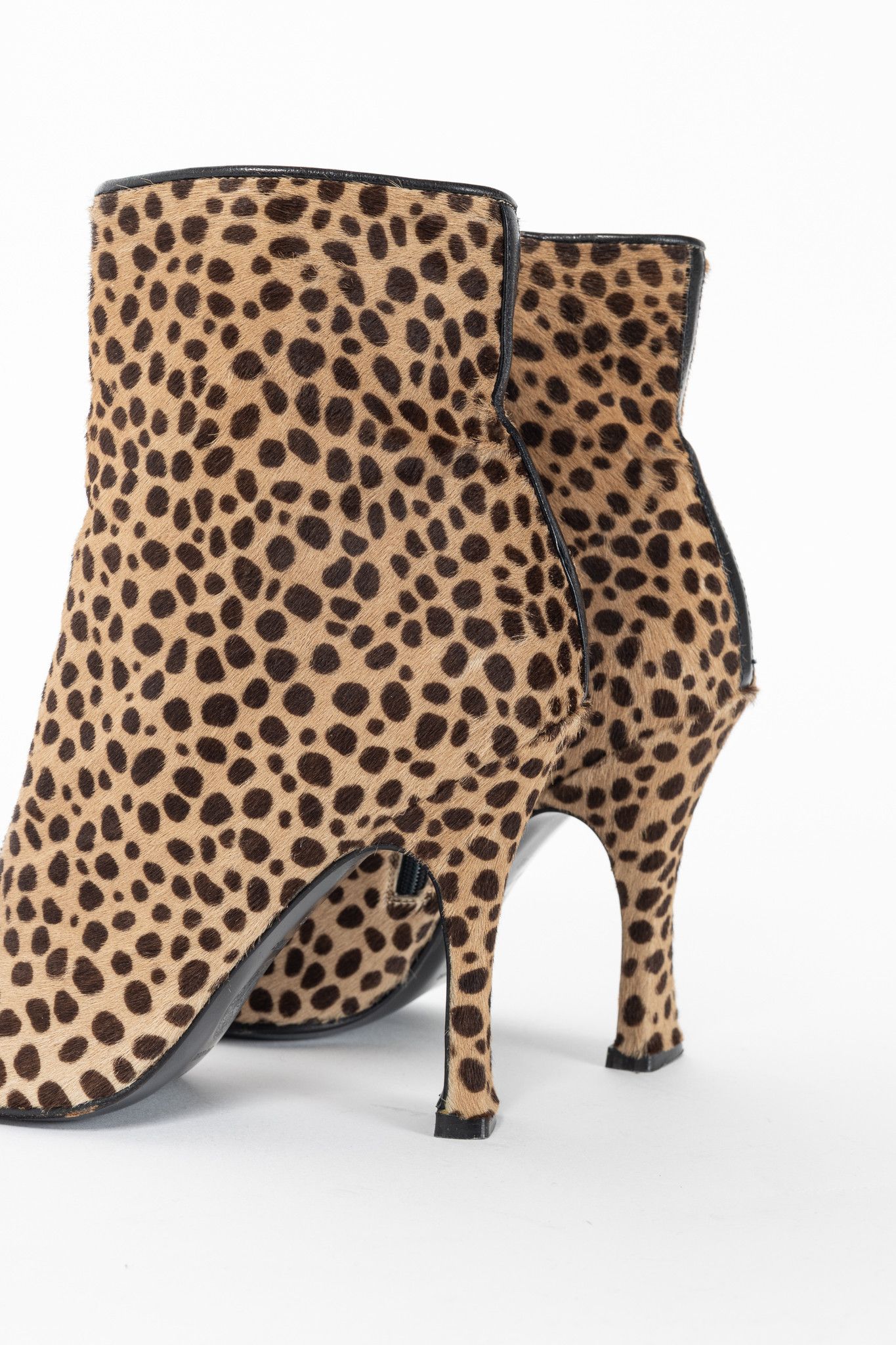 Versace Gianni Versace Camel & Brown Cheetah Calf-Hair Booties Size US 7.5 / IT 37.5 - 8 Thumbnail