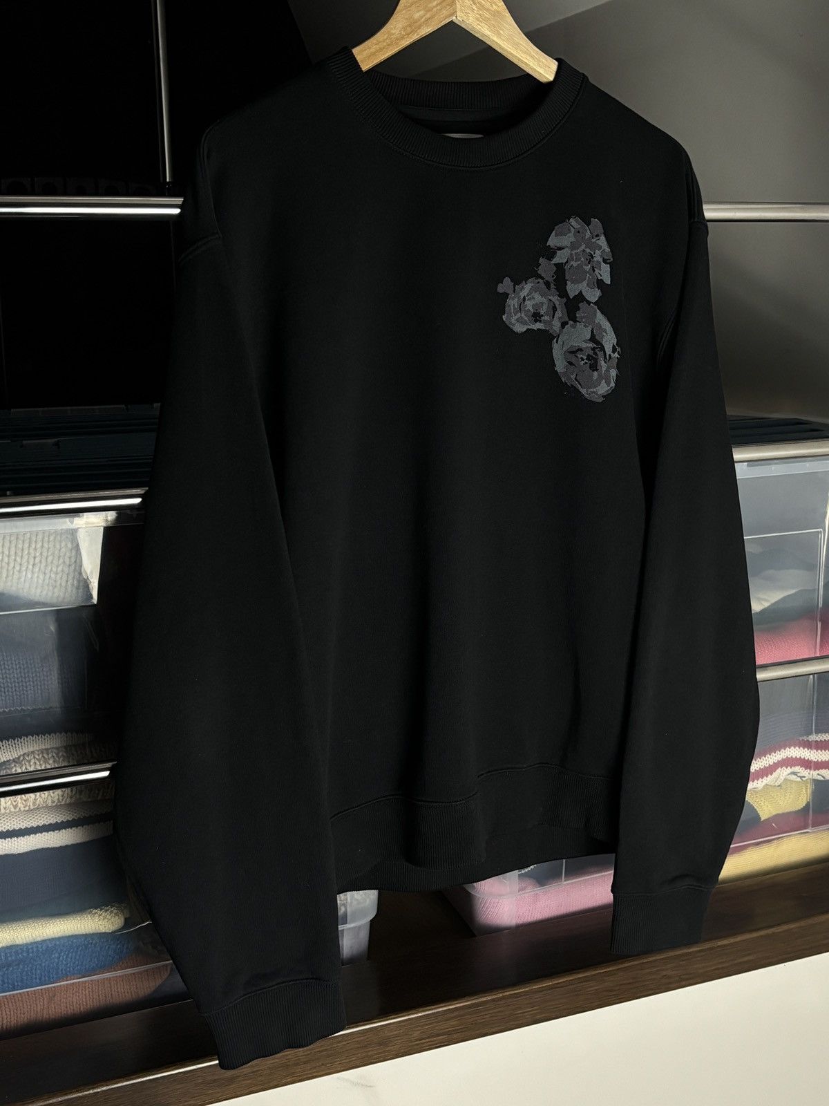 Kenzo Kenzo Floral Print Black Crewneck Sweatshirt Size US XL / EU 56 / 4 - 2 Thumbnail