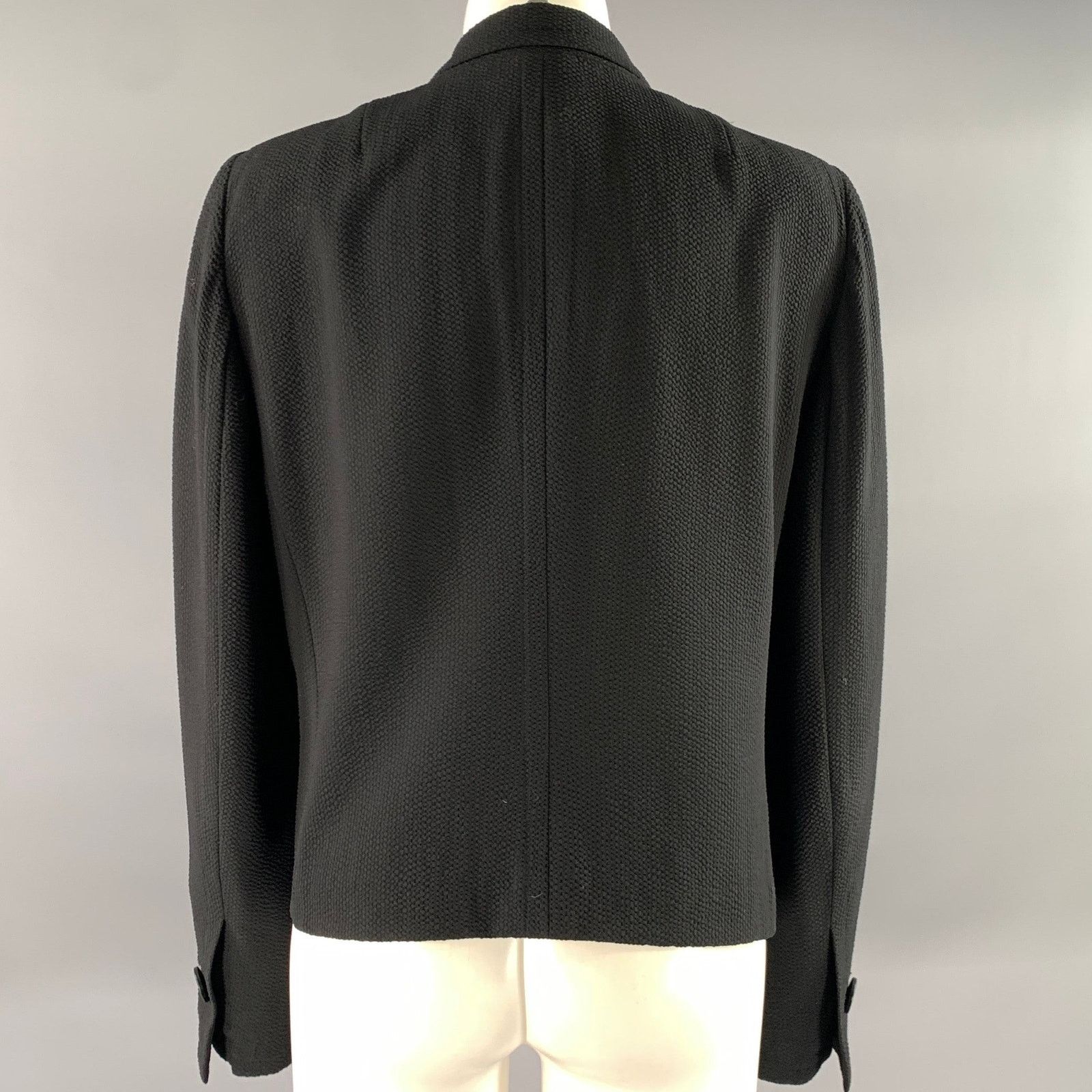 Akris AKRIS Size 12 Black Wool Elastane Single Button Jacket Size XL / US 12-14 / IT 48-50 - 3 Thumbnail