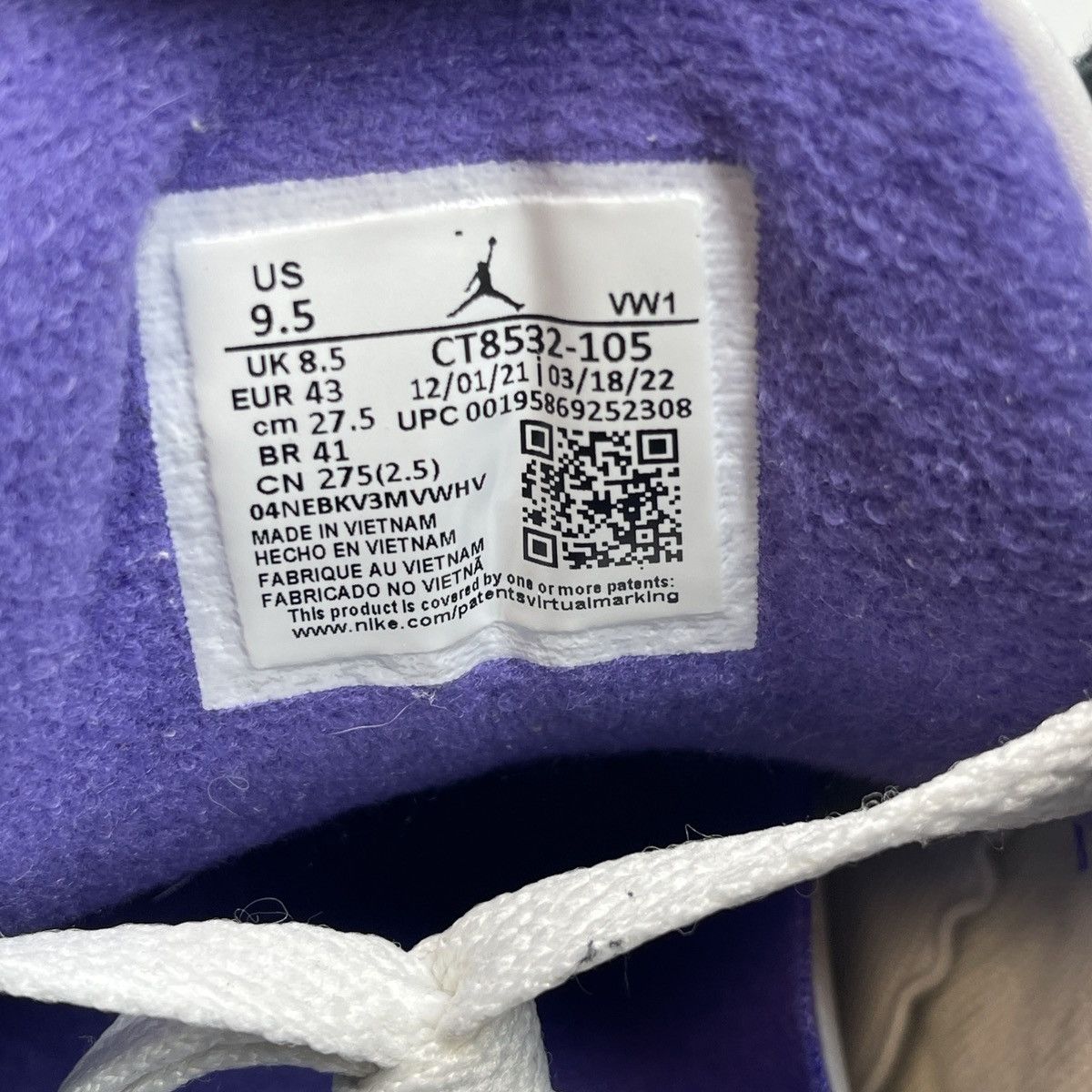 Jordan Brand Air Jordan 3 dark iris Size US 9.5 / EU 42-43 - 8 Thumbnail