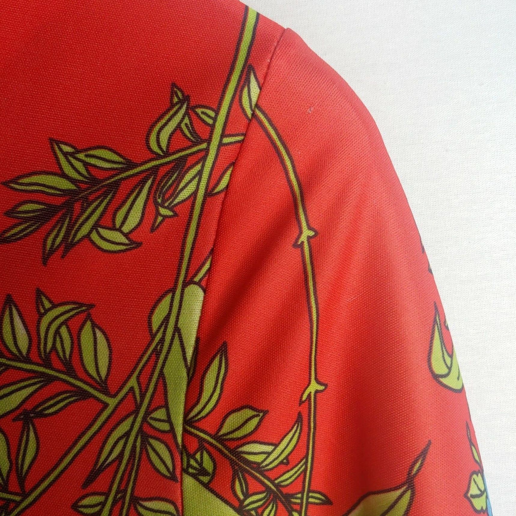 Vintage VINTAGE Robe Women Kimono Long Sleeve Floral 54" Long Maxi Red Polyester Stretch M Size ONE SIZE - 7 Thumbnail