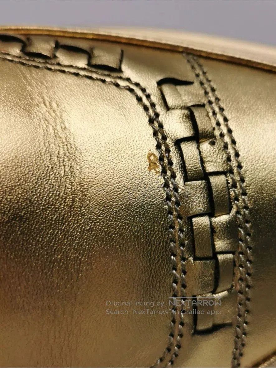 Hedi Slimane Saint Laurent Fall 2014 Men's Gold Shoe. Size US 6.5 / EU 39-40 - 8 Thumbnail
