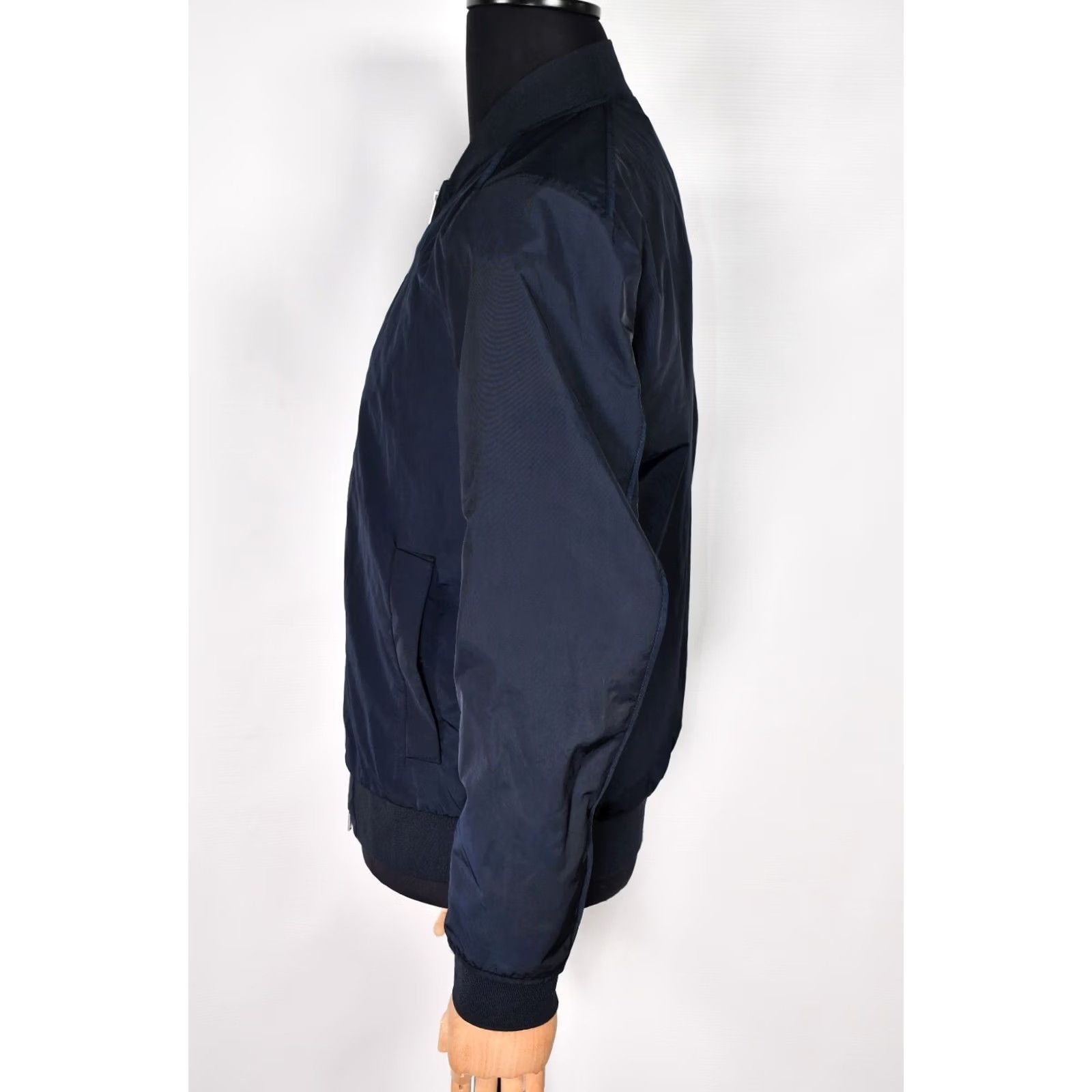 Theory Theory Bomber Jacket Men M Blue Solid Zip 100% Genuine Polyester/Nylon Classic Casual Fall Spring Summer Winter 92% Polyester 8% Nylon Size US M / EU 48-50 / 2 - 7 Thumbnail