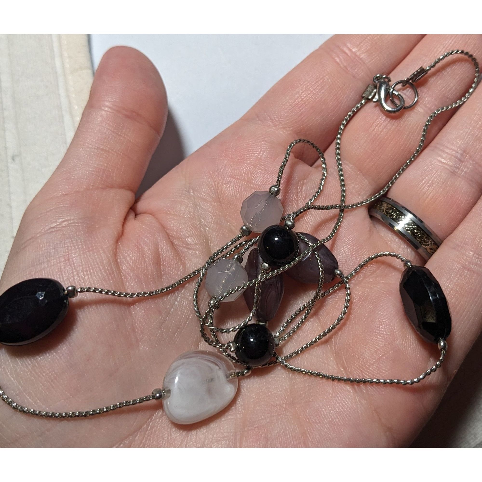 Other Black White And Grey Gemmed Casual Necklace Size ONE SIZE - 6 Thumbnail