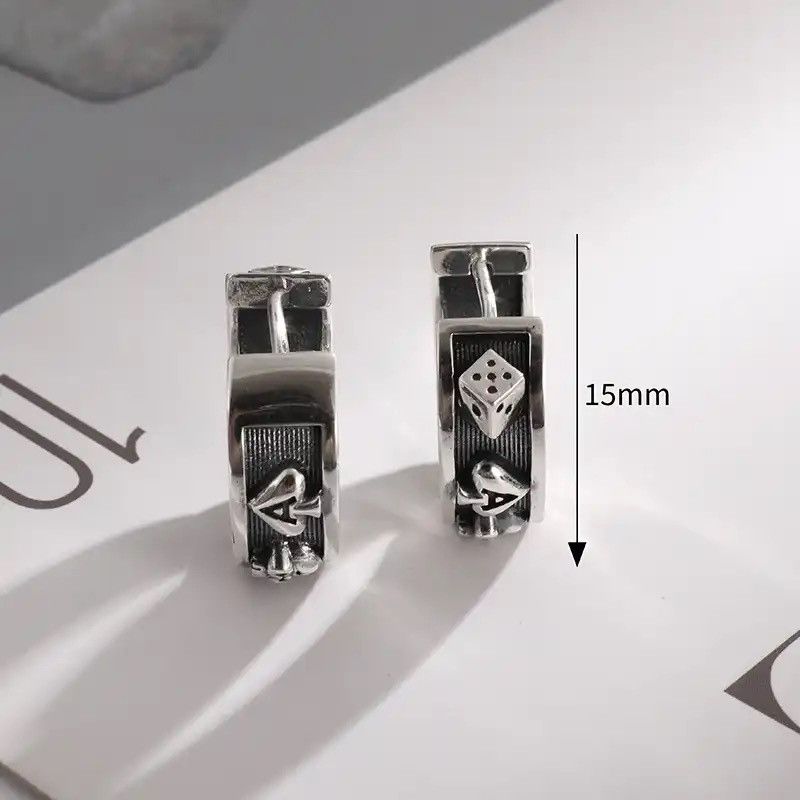 Jewelry × Vintage Vintage Gothic Skull Poker Ace of Spades Earrings Size ONE SIZE - 6 Thumbnail