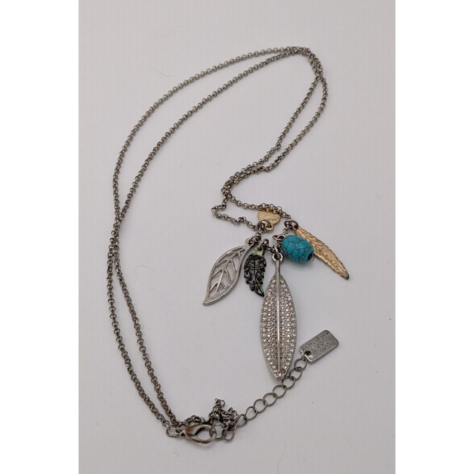 American Eagle Outfitters American Eagle Y2K Multi-Leaf And Feather Pendant Necklace W Size ONE SIZE - 6 Thumbnail