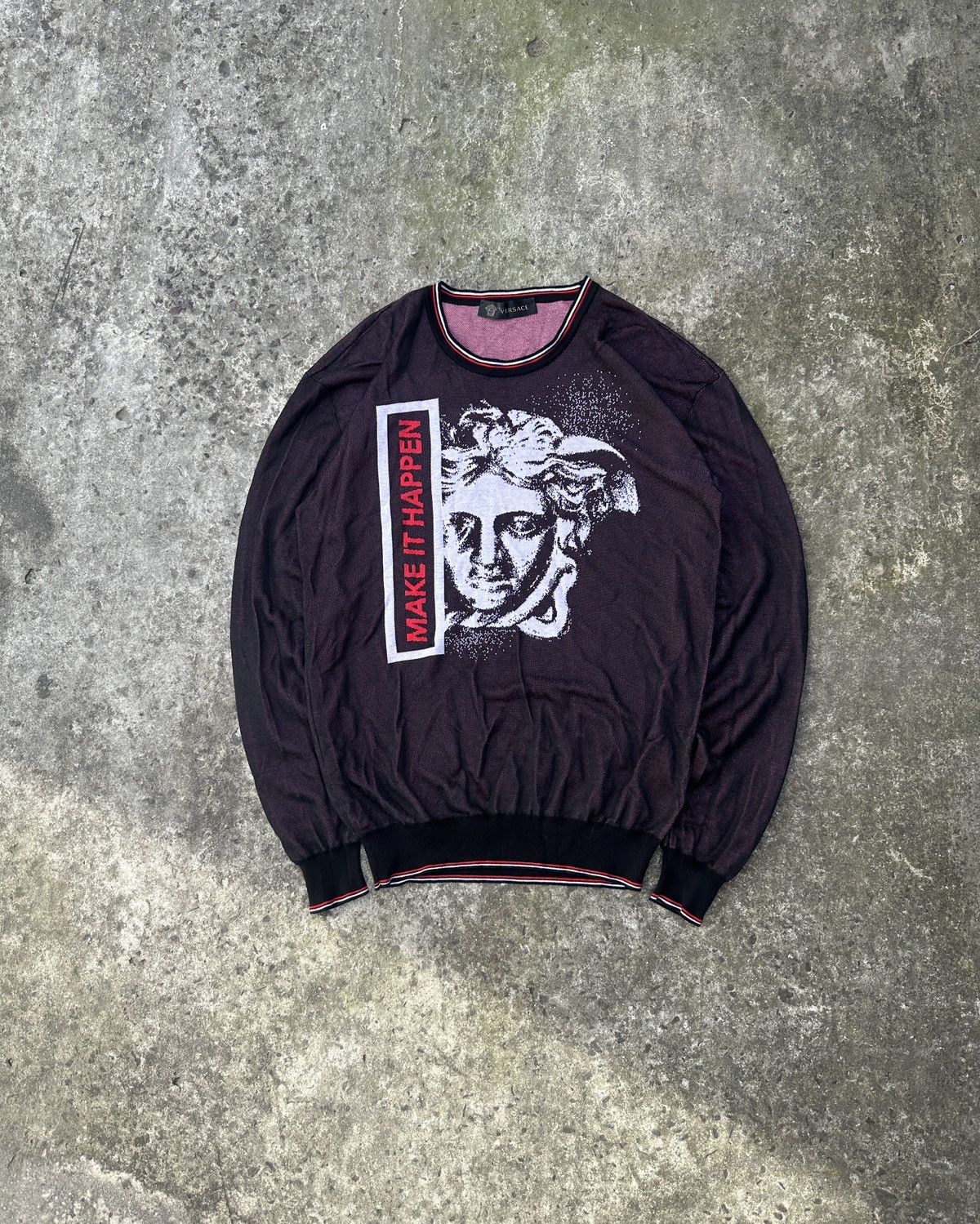 Versace Vintage Versace Sweater Big Logo Medusa Luxury Very Rare M Size US M / EU 48-50 / 2 - 1 Thumbnail