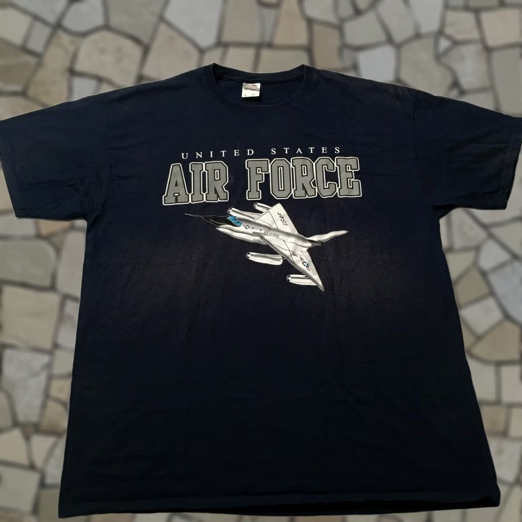 Fruit Of The Loom VINTAGE Air Force T Shirt XL Blue Fruit Of Loom Military USA Cotton Heavy Jet Size US XL / EU 56 / 4 - 1 Thumbnail