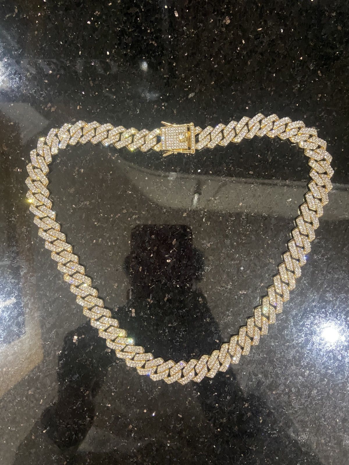 Other 14mm iced out cuban link necklace covered in rhinestones Size ONE SIZE - 2 Thumbnail