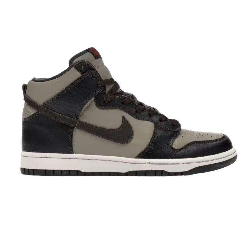 image of Nike Dunk High Khaki Baroque Brown Shoes in Grey, Men's (Size 8)