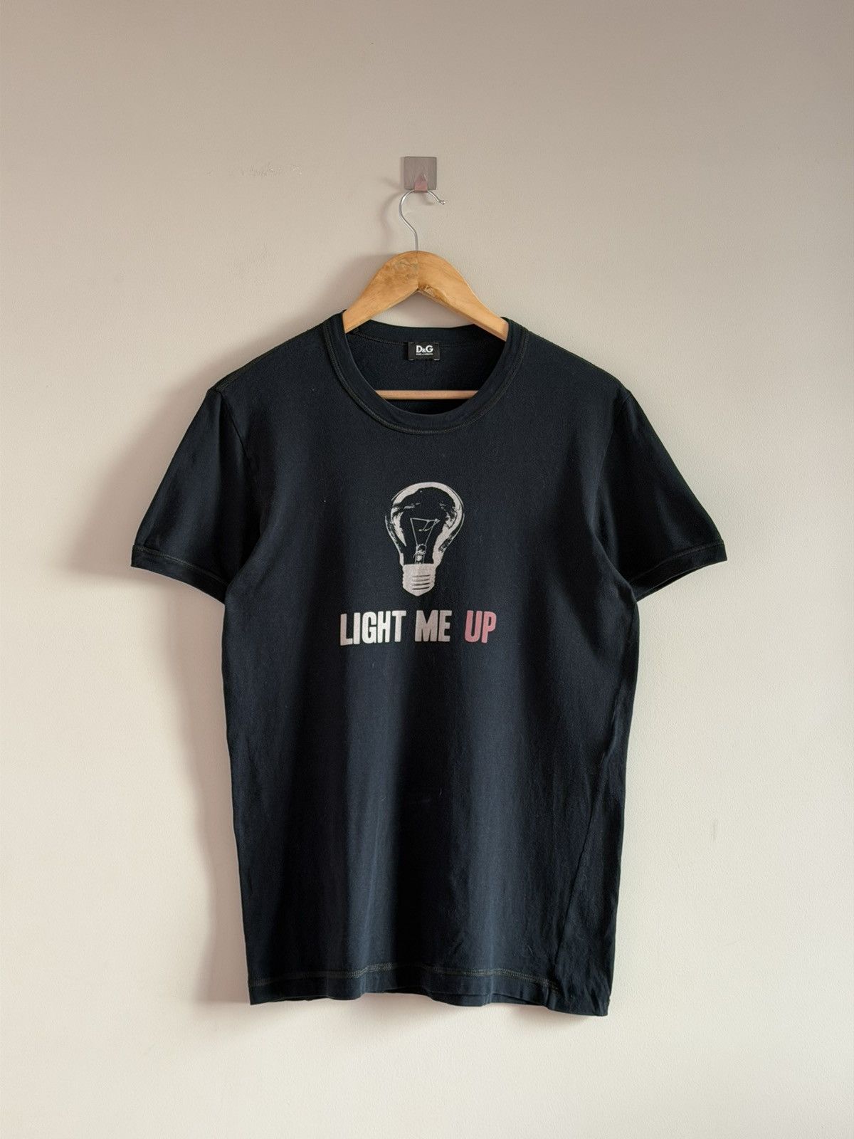Dolce & Gabbana Dolce and Gabbana Graphic T-Shirt Light Me Up Size US M / EU 48-50 / 2 - 1 Thumbnail