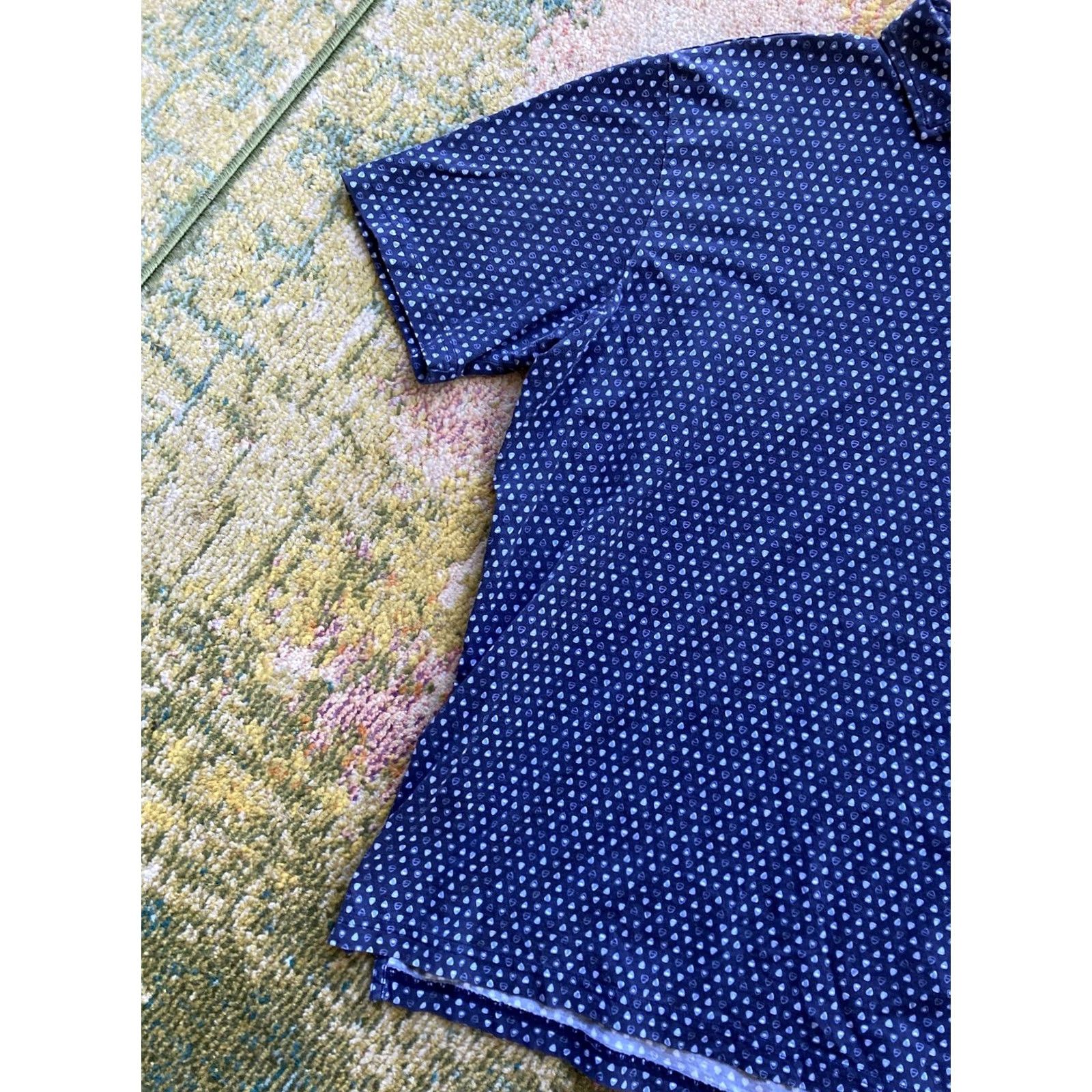 Peter Millar Peter Millar Polo Shirt Mens XL Navy Blue All Over Print AOP Golf Pima Cotton Size US XL / EU 56 / 4 - 2 Thumbnail