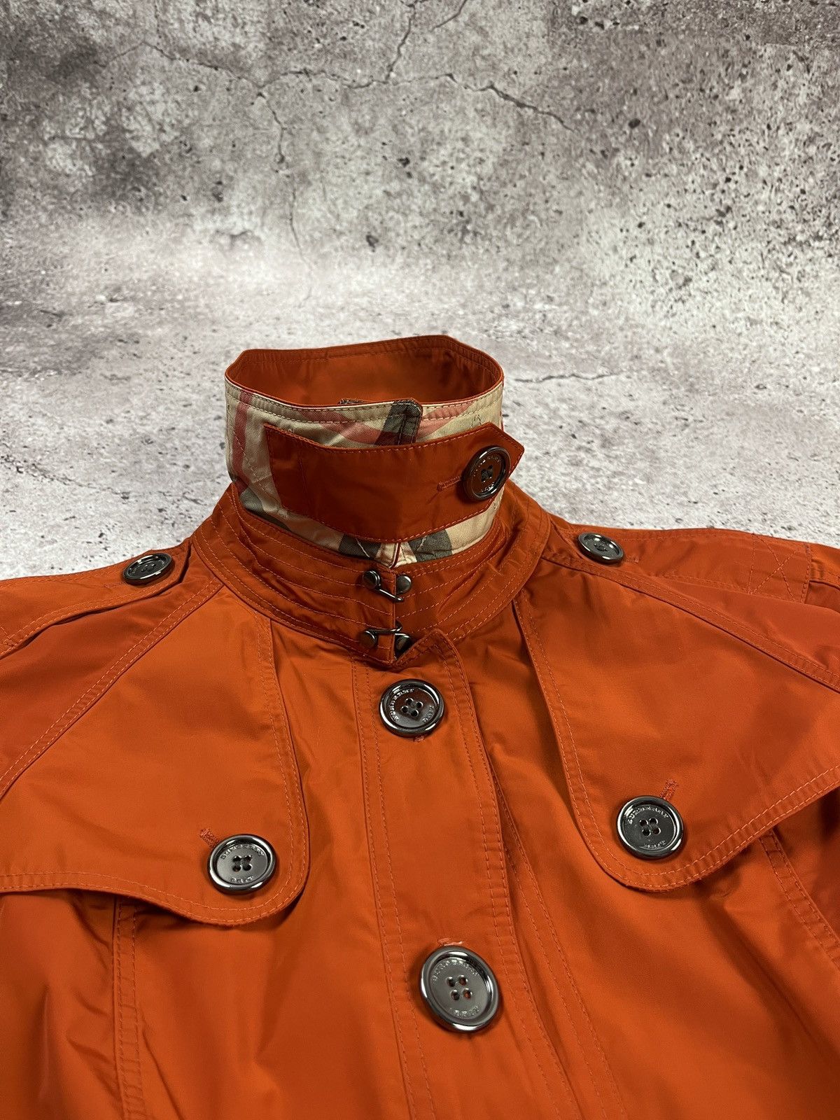 Burberry Burberry Brit Orange Trench Coat Nova Check Lightweight Size S / US 4 / IT 40 - 6 Thumbnail